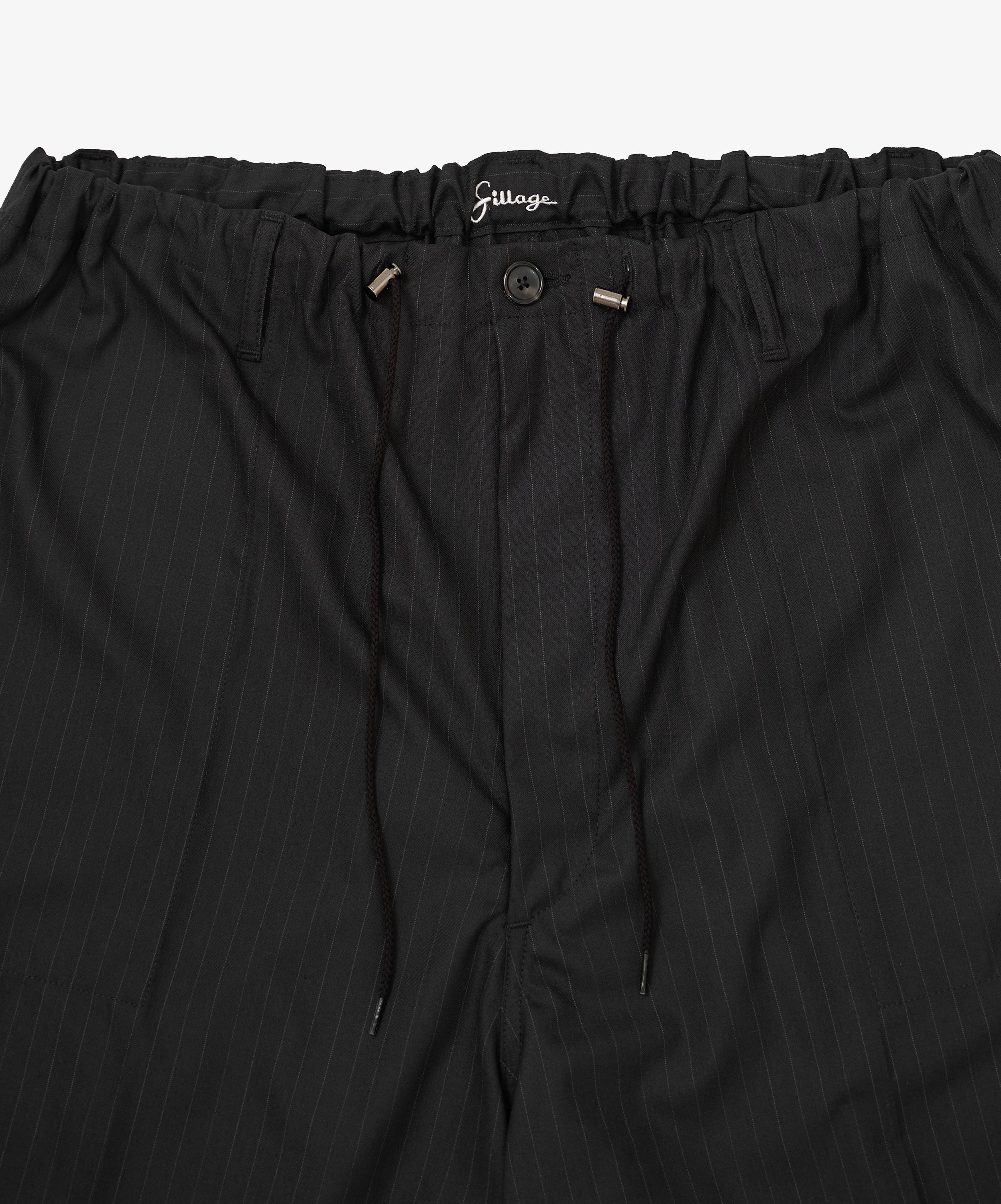 circular fatigue short pants black stripe