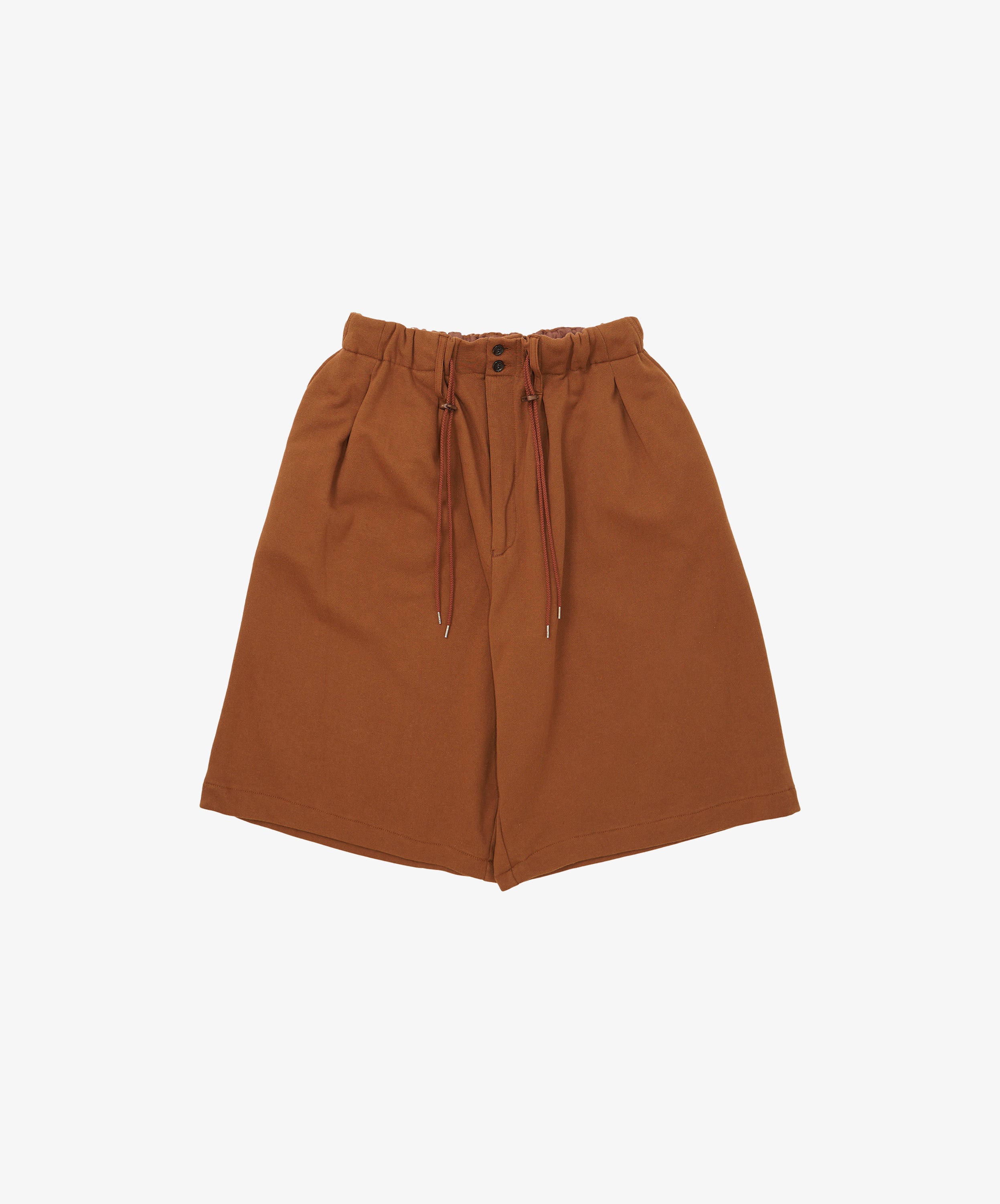 french terry circular short pants brown - default