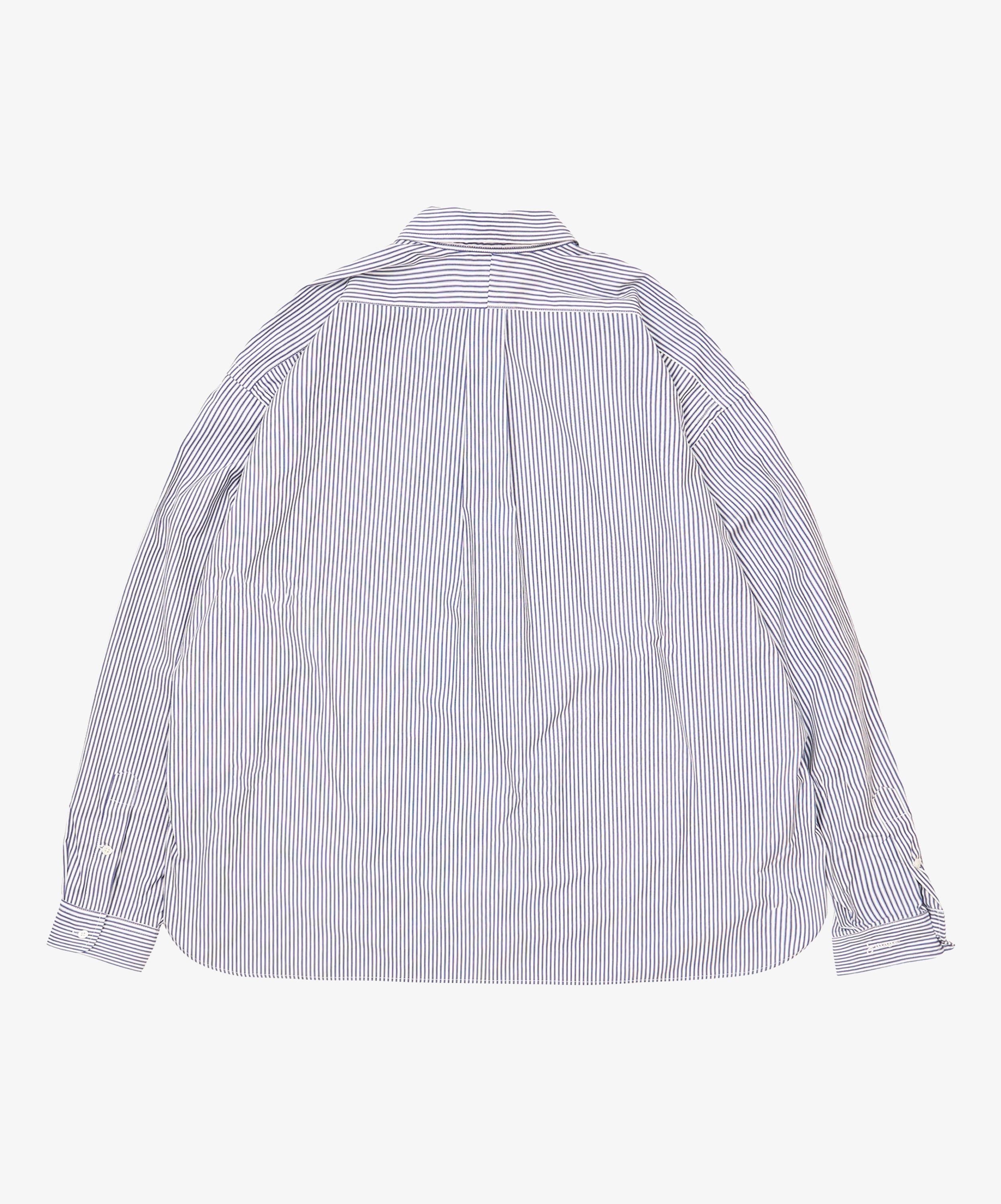 wide shirt high count navy stripe
