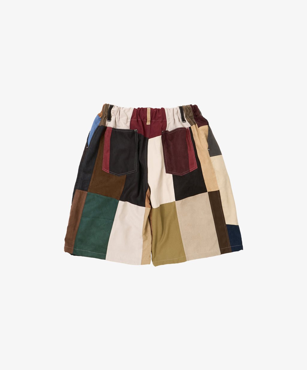 circular shorts faux suede seven