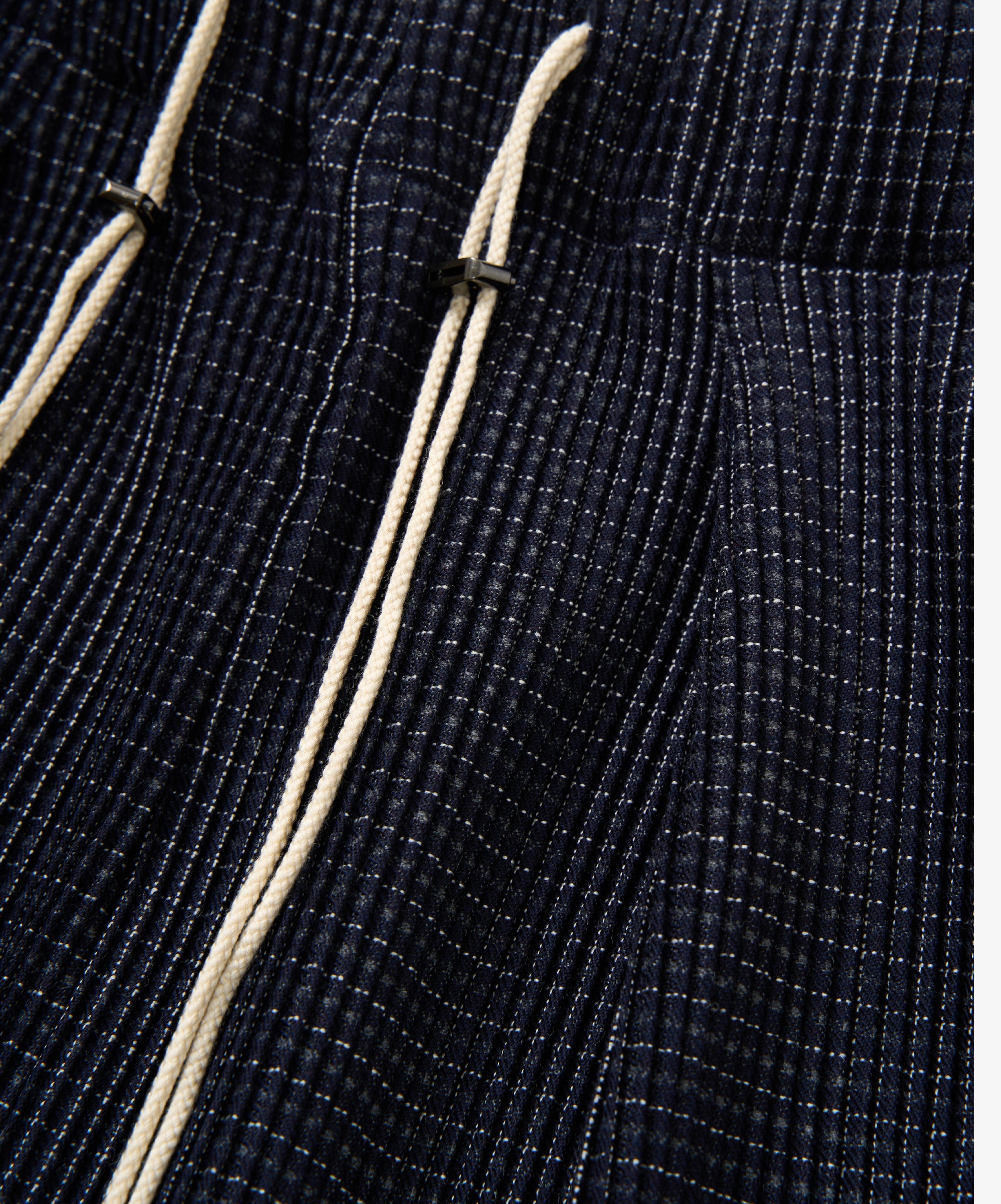 circular pleats pants deadstock watahiko tex sashiko
