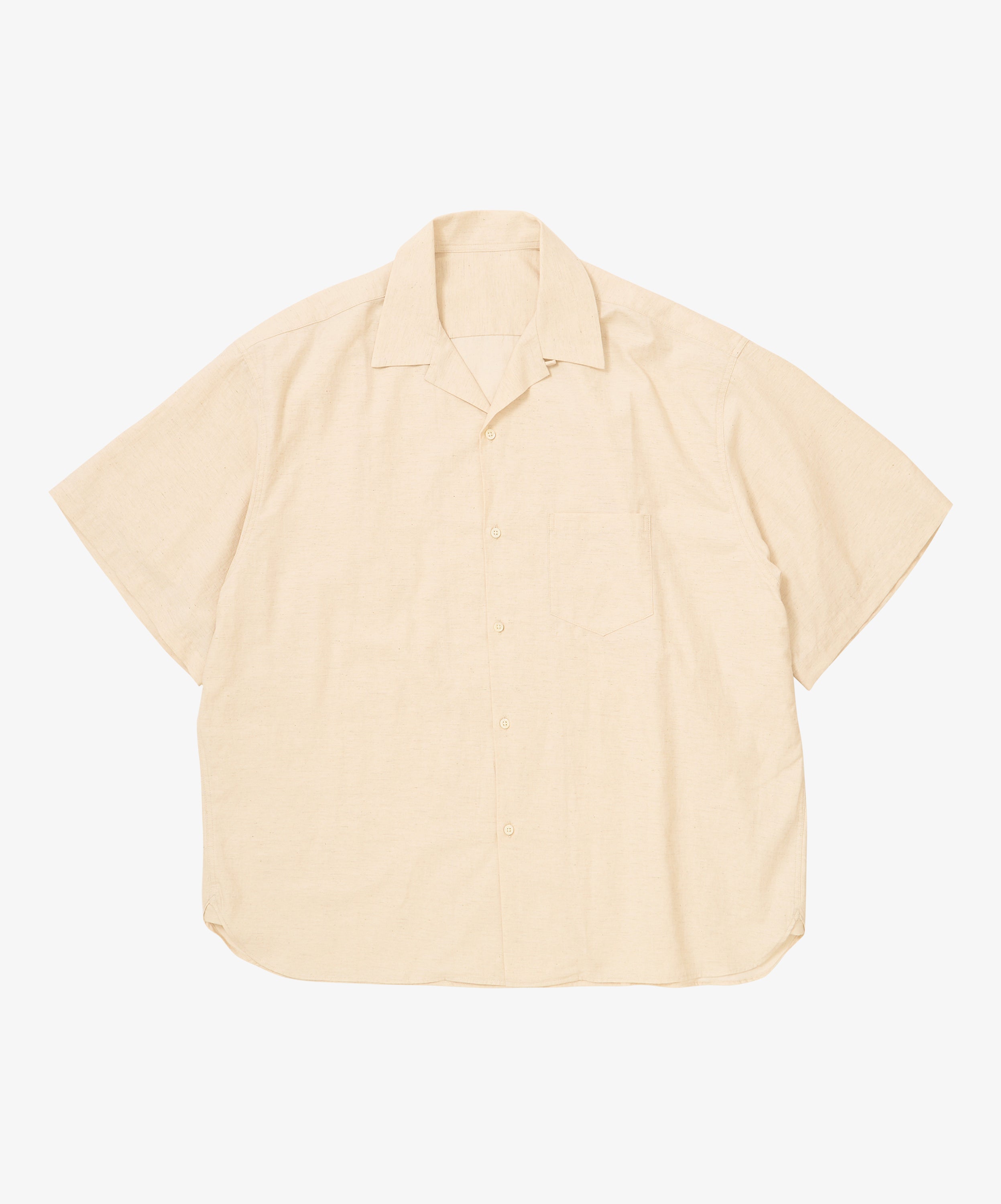 re-engineered overshirt short sleeve back satin natural - default