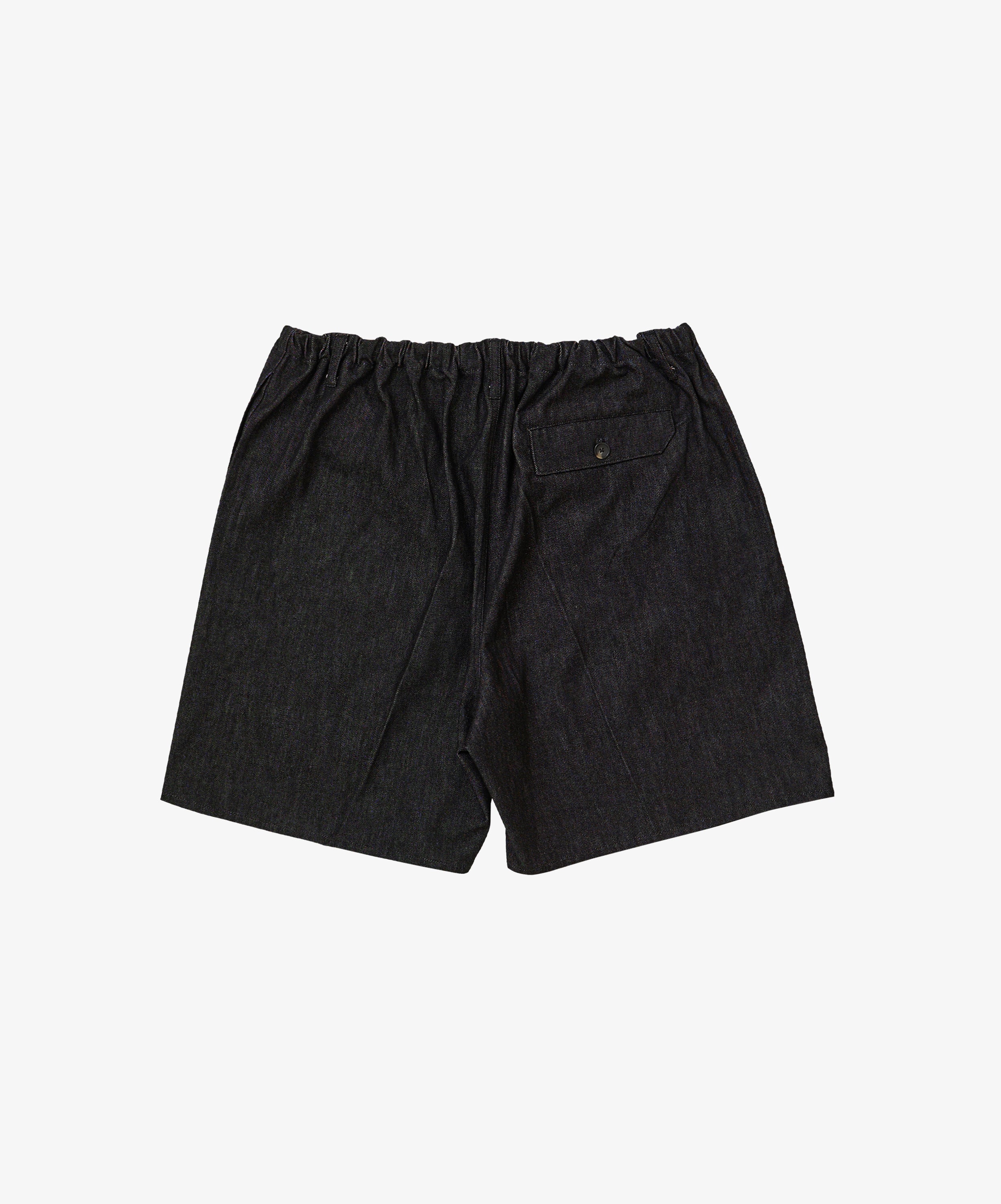 circular fatigue shorts black denim one wash