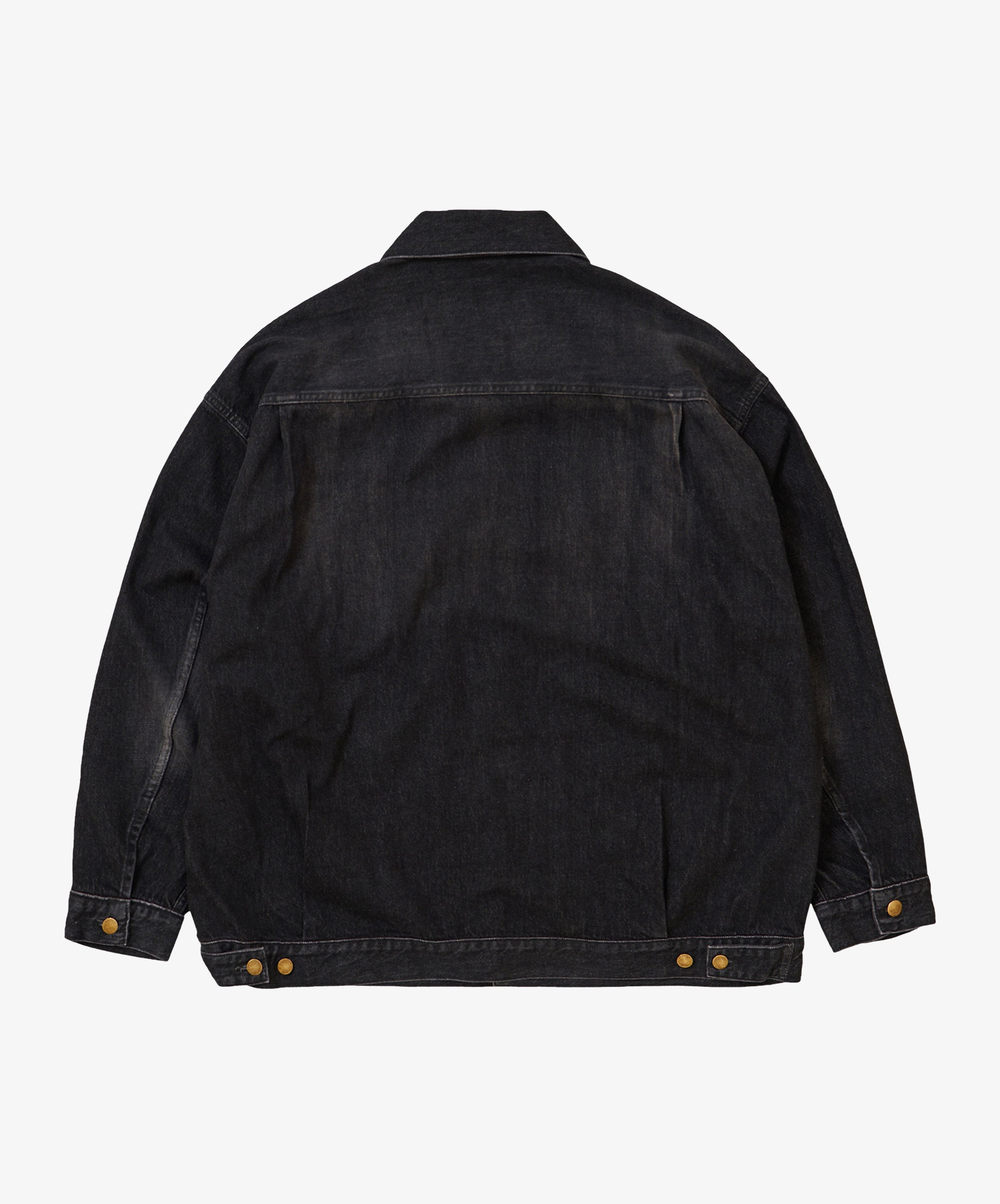trucker jacket black denim damaged
