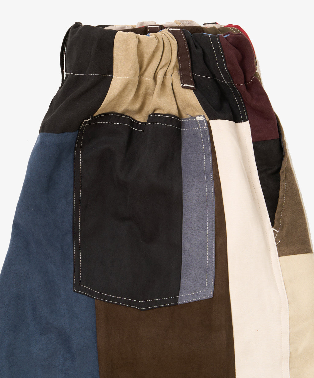 circular shorts faux suede nine