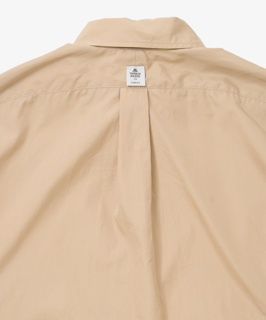 wide shirt with pocket thomas mason beige short sleeve