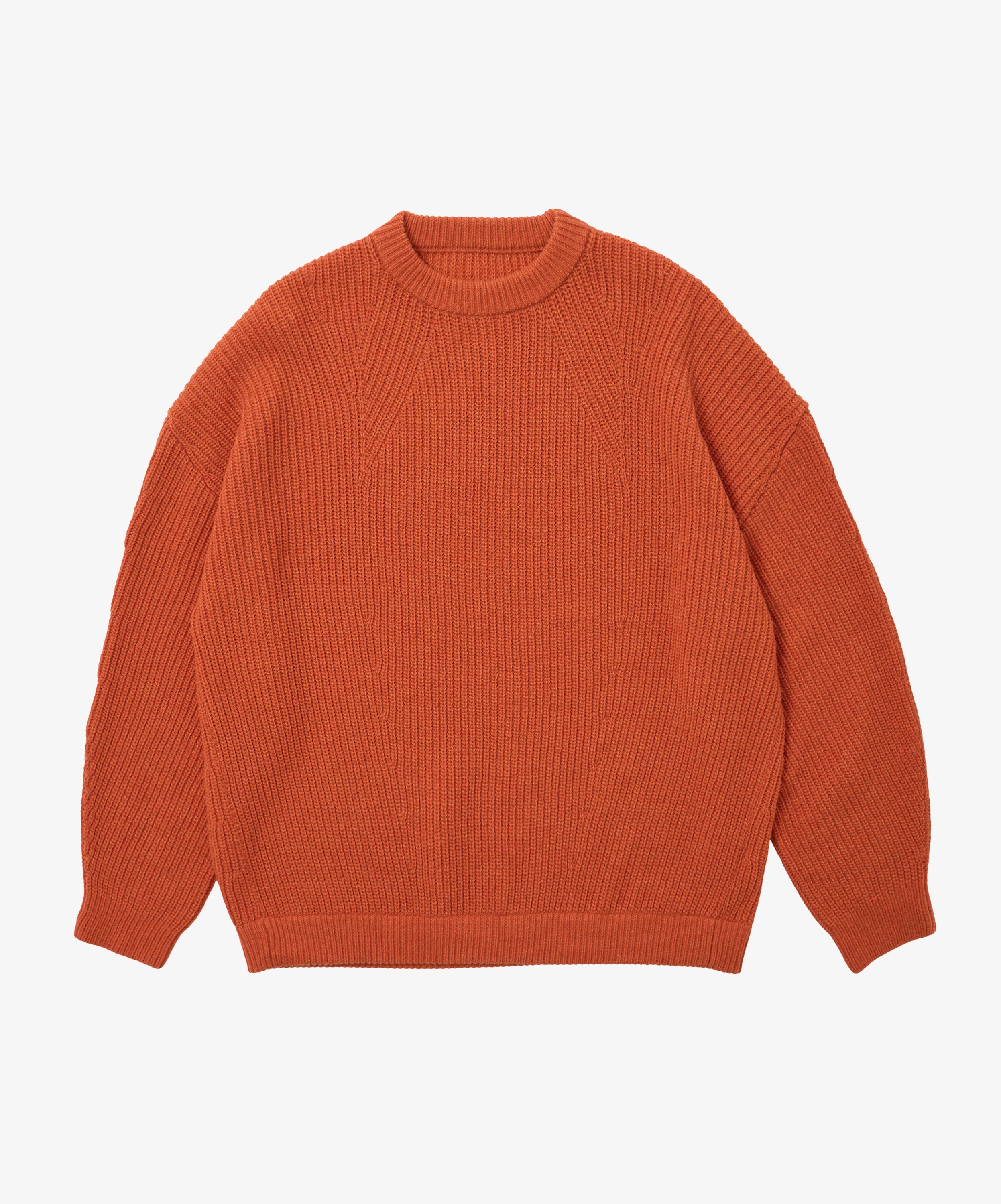 super fine wool ribbed crew orange - default