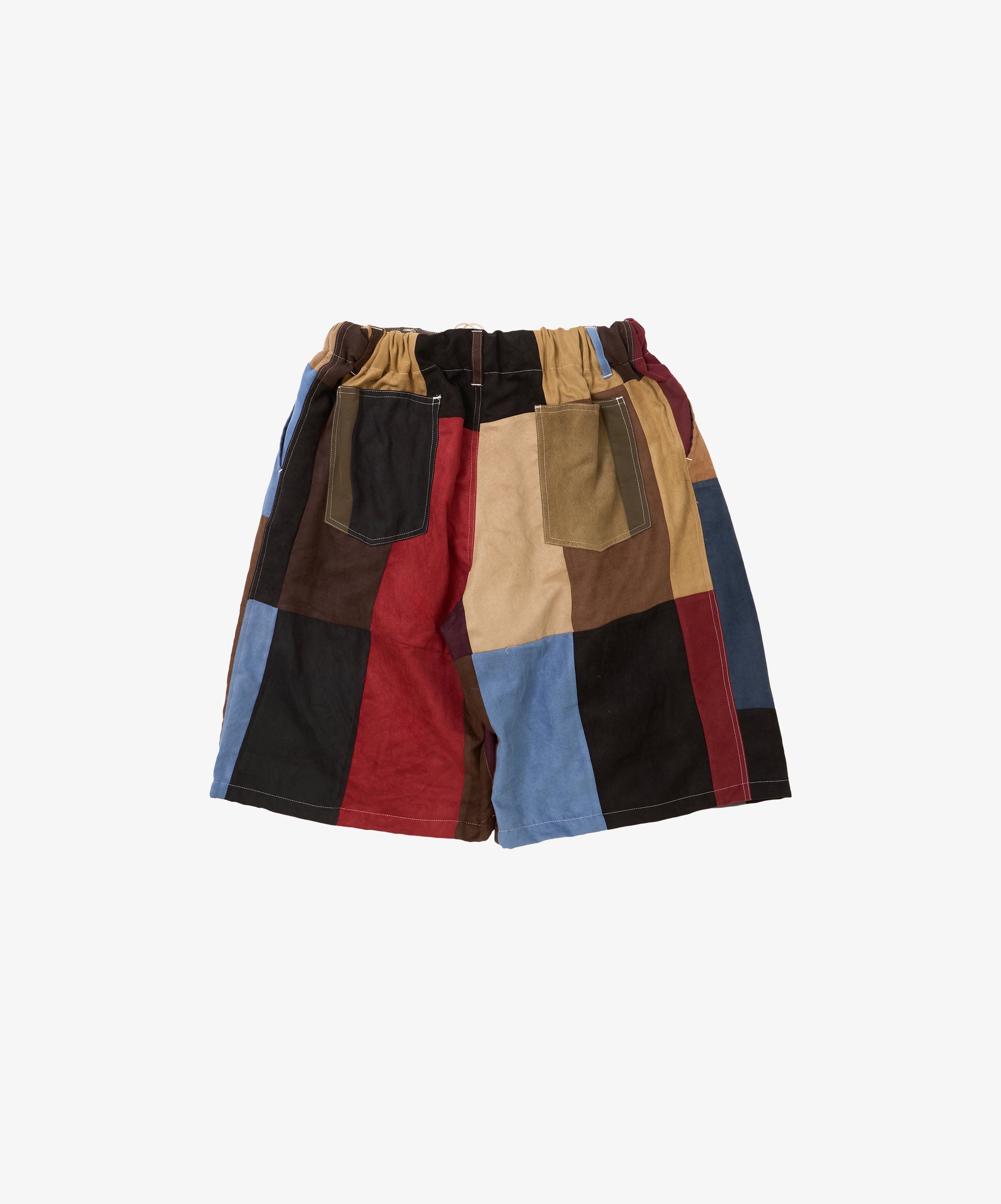 circular shorts faux suede six