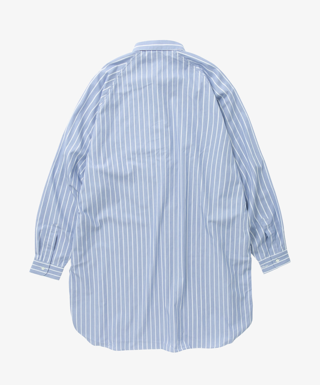popover shirt long supima cotton navy stripe