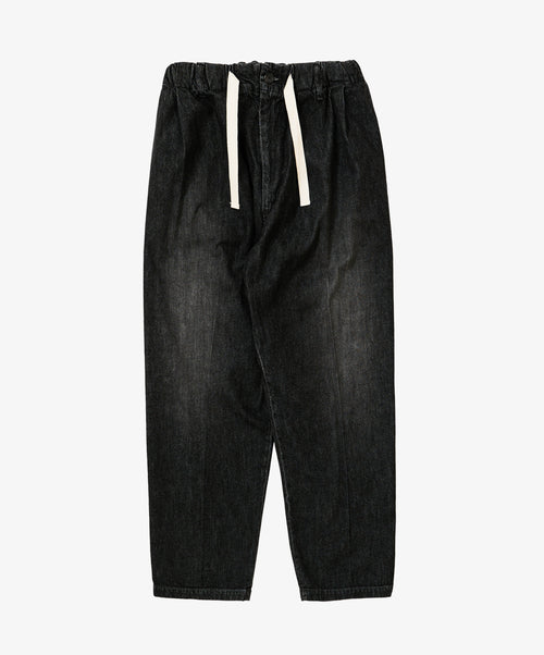 baggy trousers black denim damaged - default
