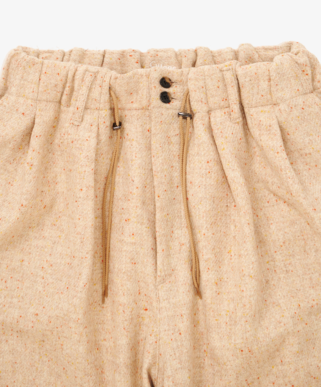 circular short cream nep harris tweed