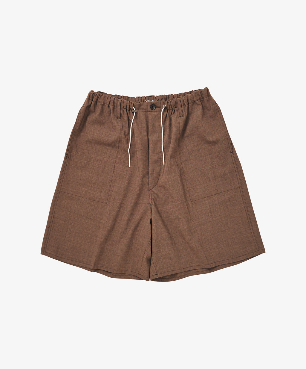circular fatigue short pants brown - default