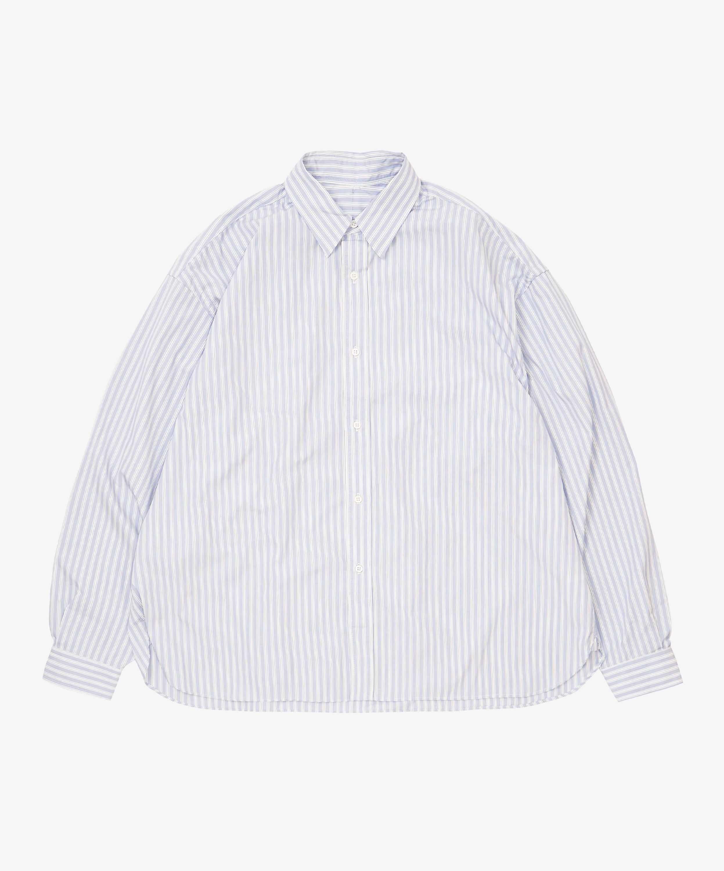 wide shirt high count blue stripe - default