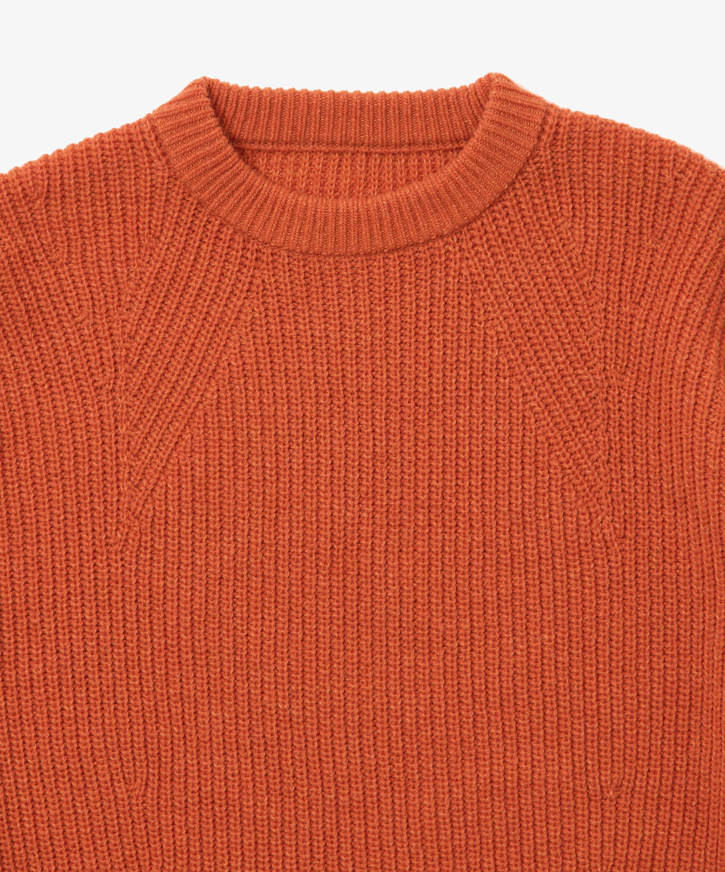 super fine wool ribbed crew orange