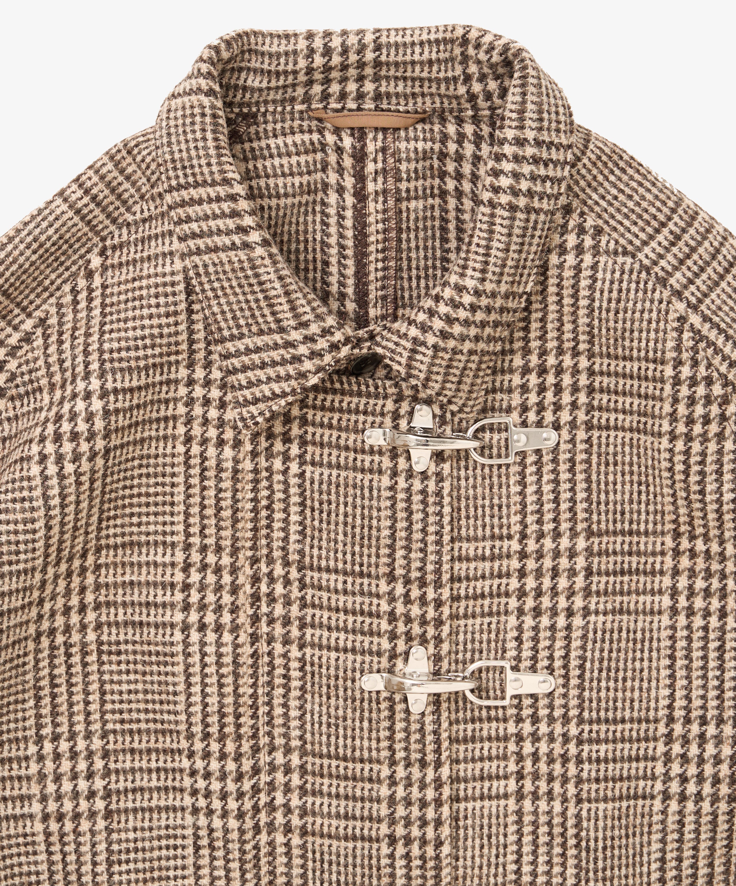 fireman coat houndstooth beige multi harris tweed