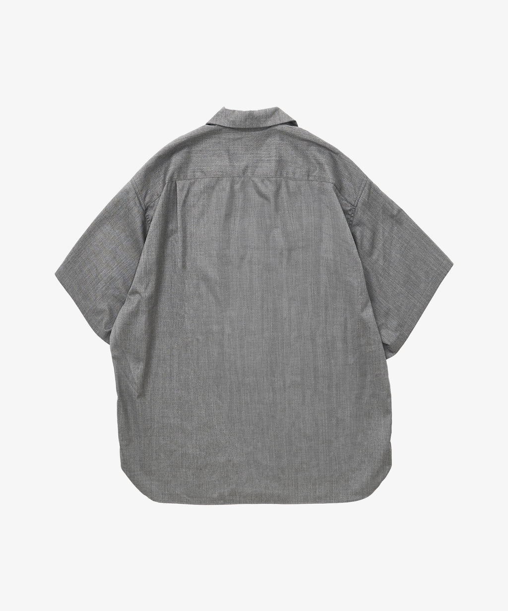 re-engineered overshirt short sleeve grey twill