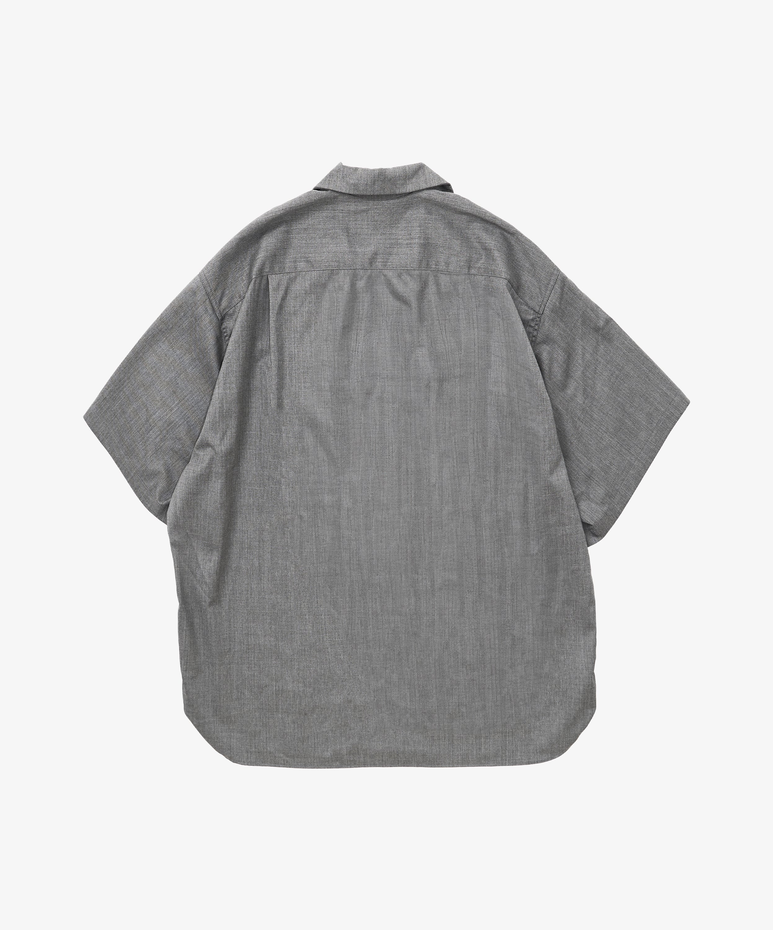 re-engineered overshirt short sleeve grey twill