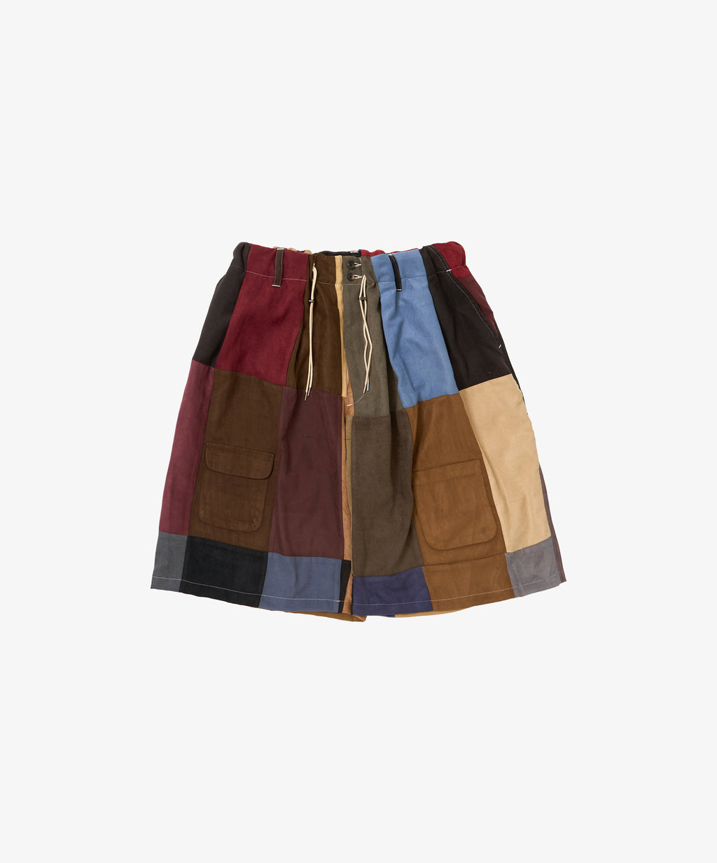 circular shorts faux suede ten - default