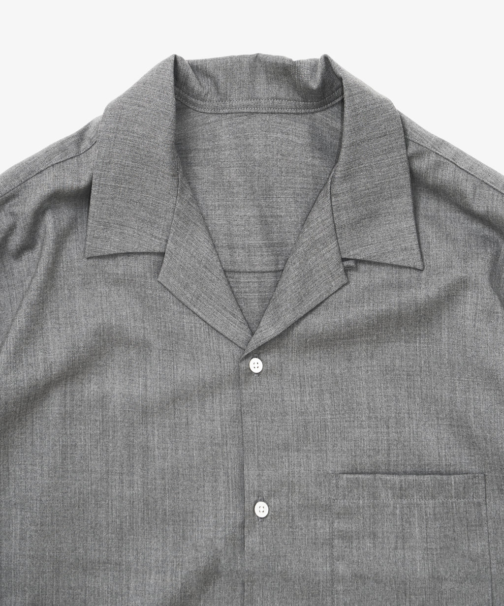 re-engineered overshirt short sleeve grey twill