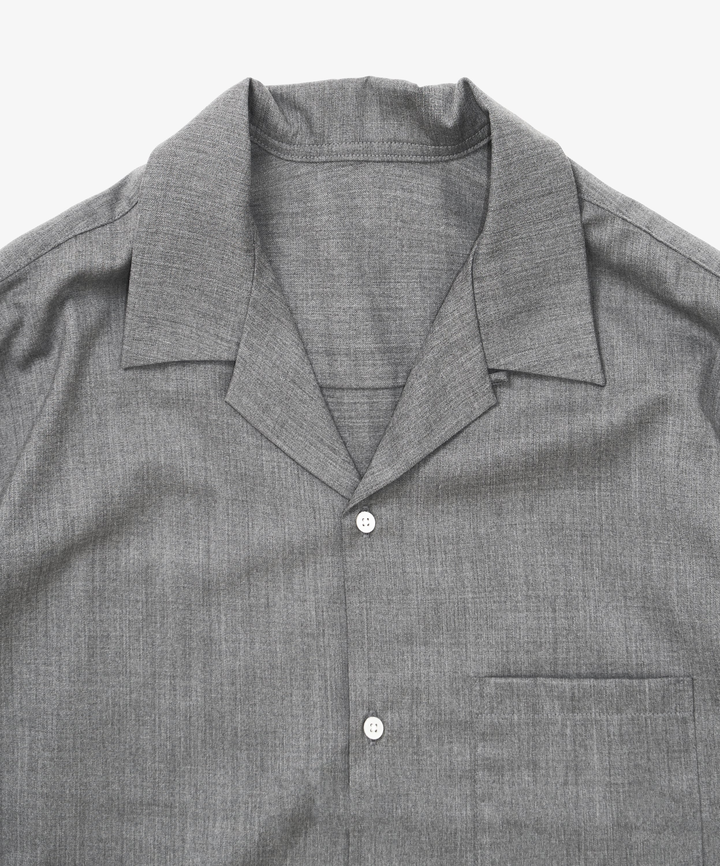 re-engineered overshirt short sleeve grey twill