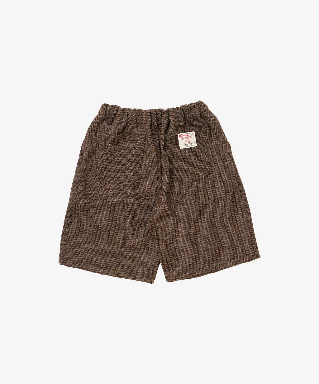 circular short herringbone brown harris tweed