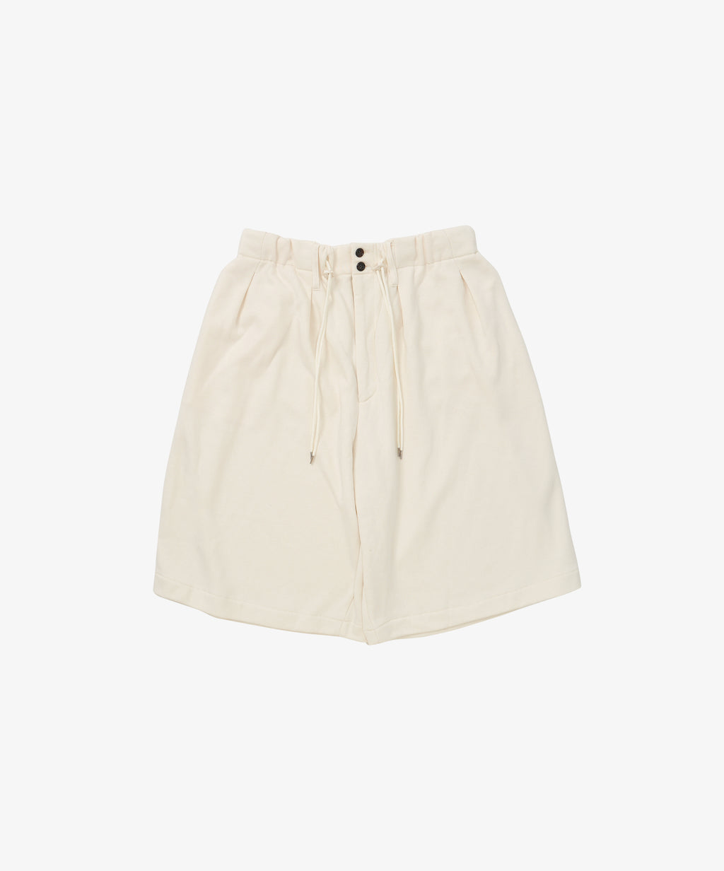 french terry circular short pants ivory - default