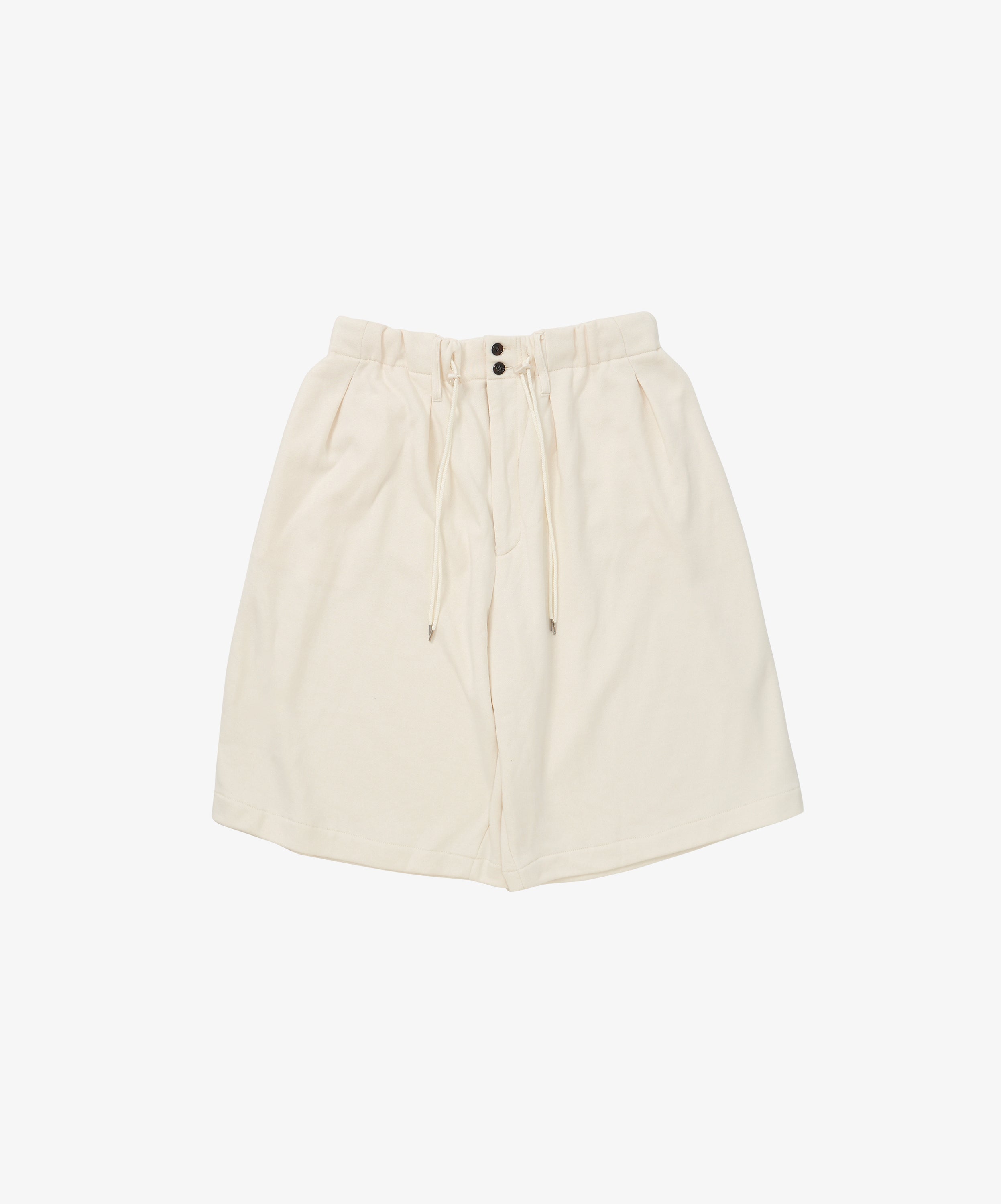 french terry circular short pants ivory - default