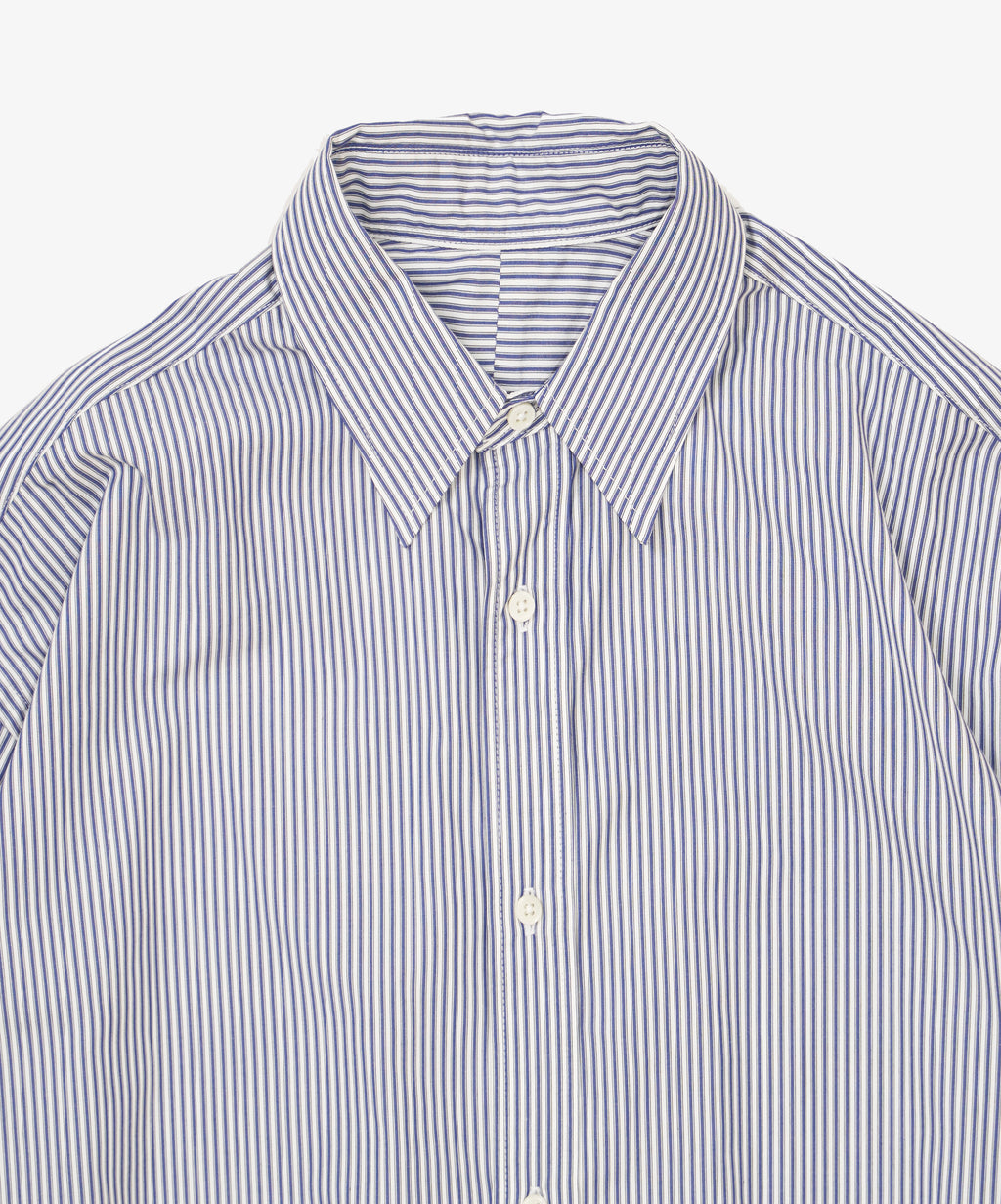 wide shirt high count navy stripe