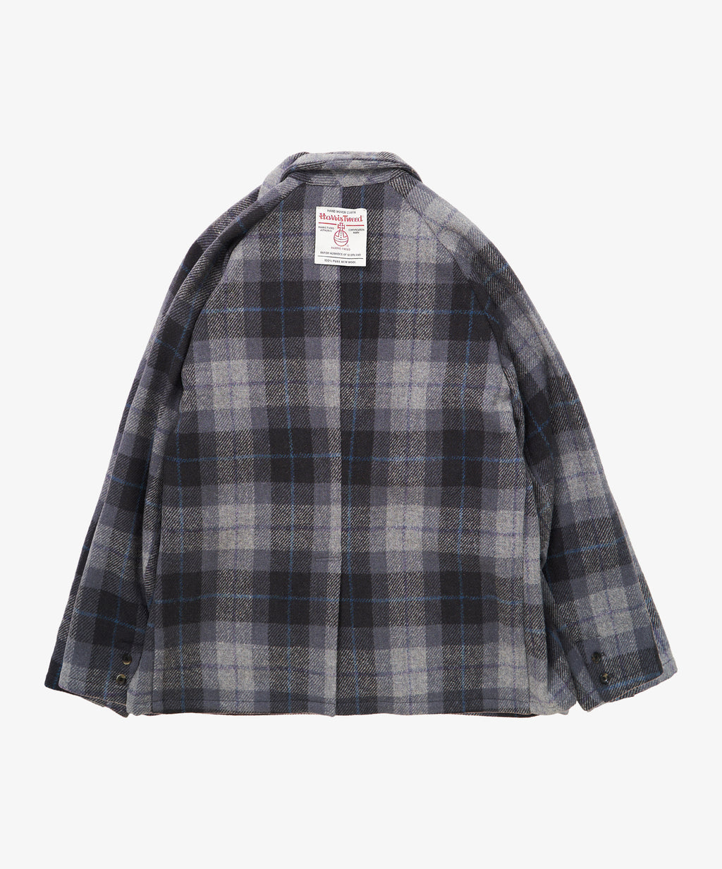blazer navy check harris tweed