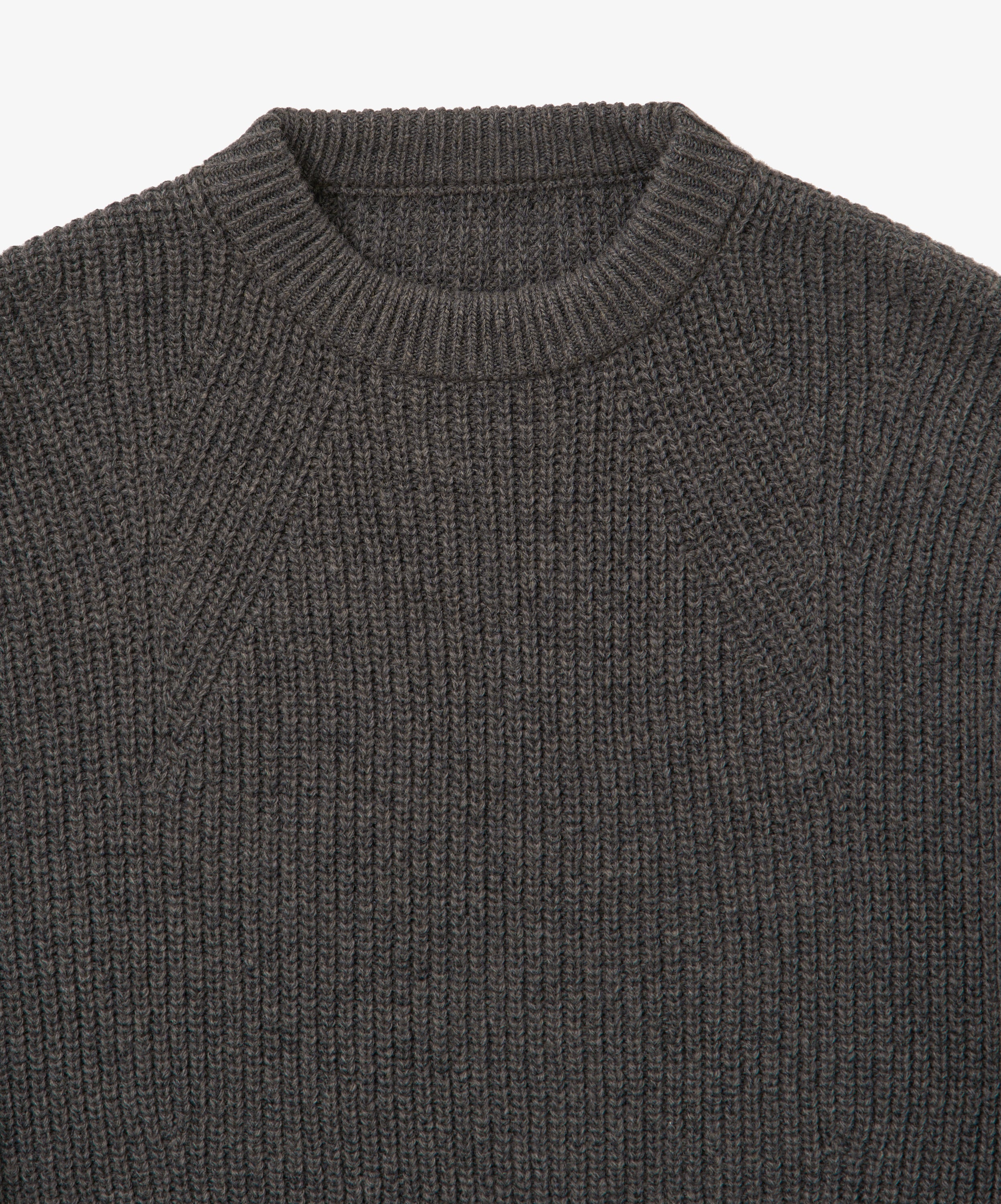 super fine wool ribbed crew anthracite