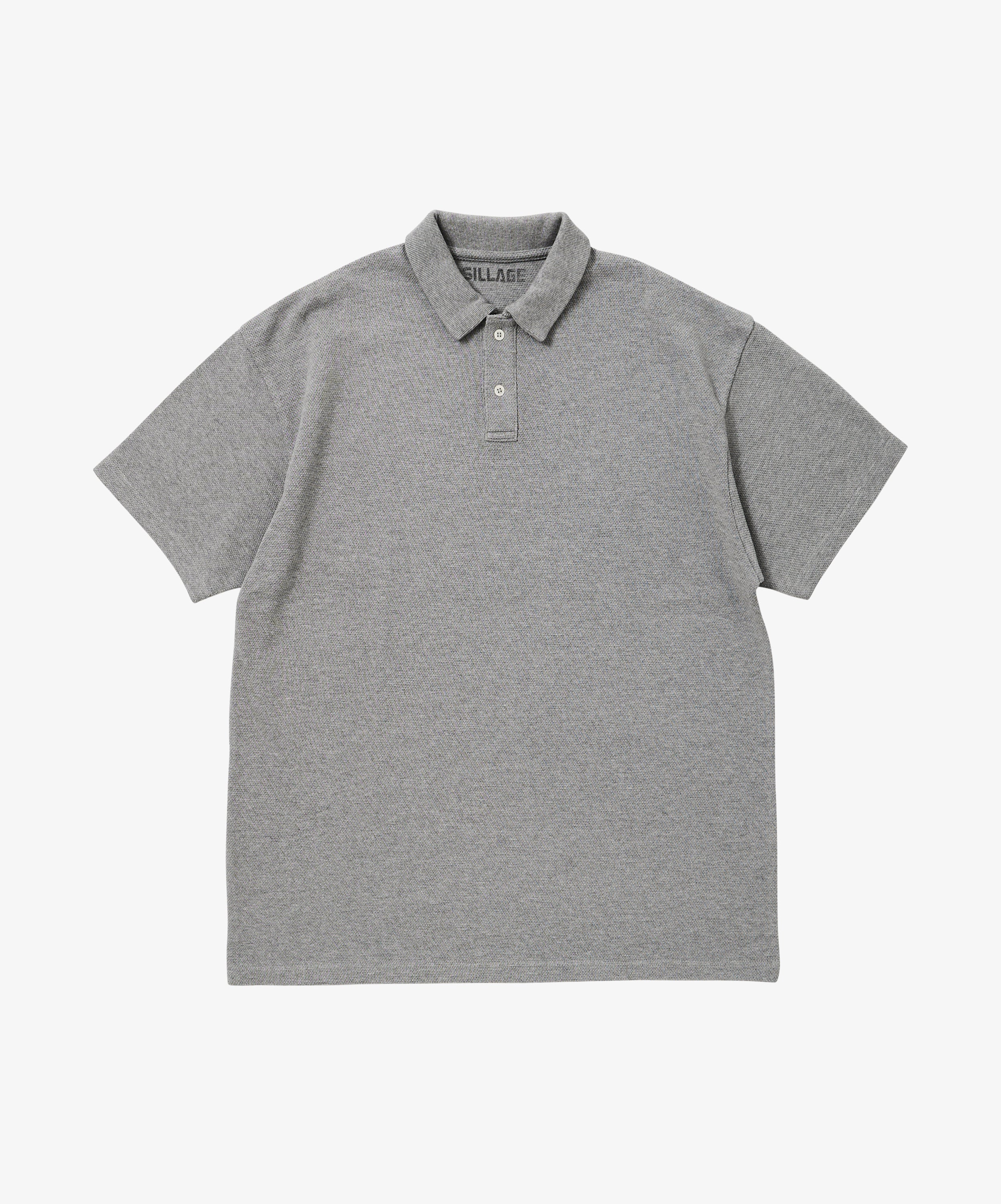 twisted pique polo melange gray - default