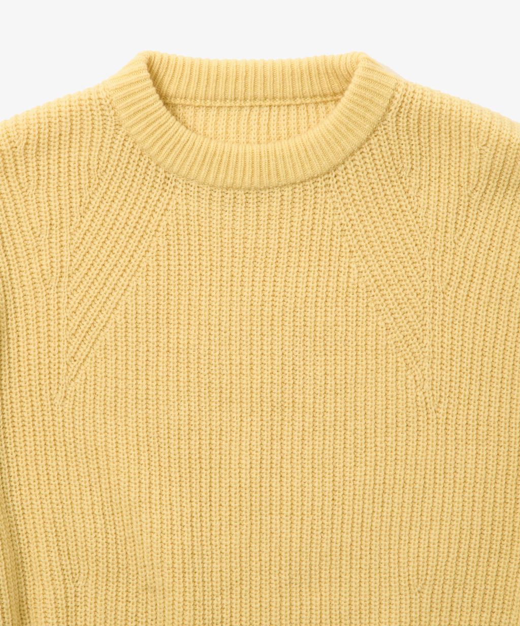 super fine wool ribbed crew yellow