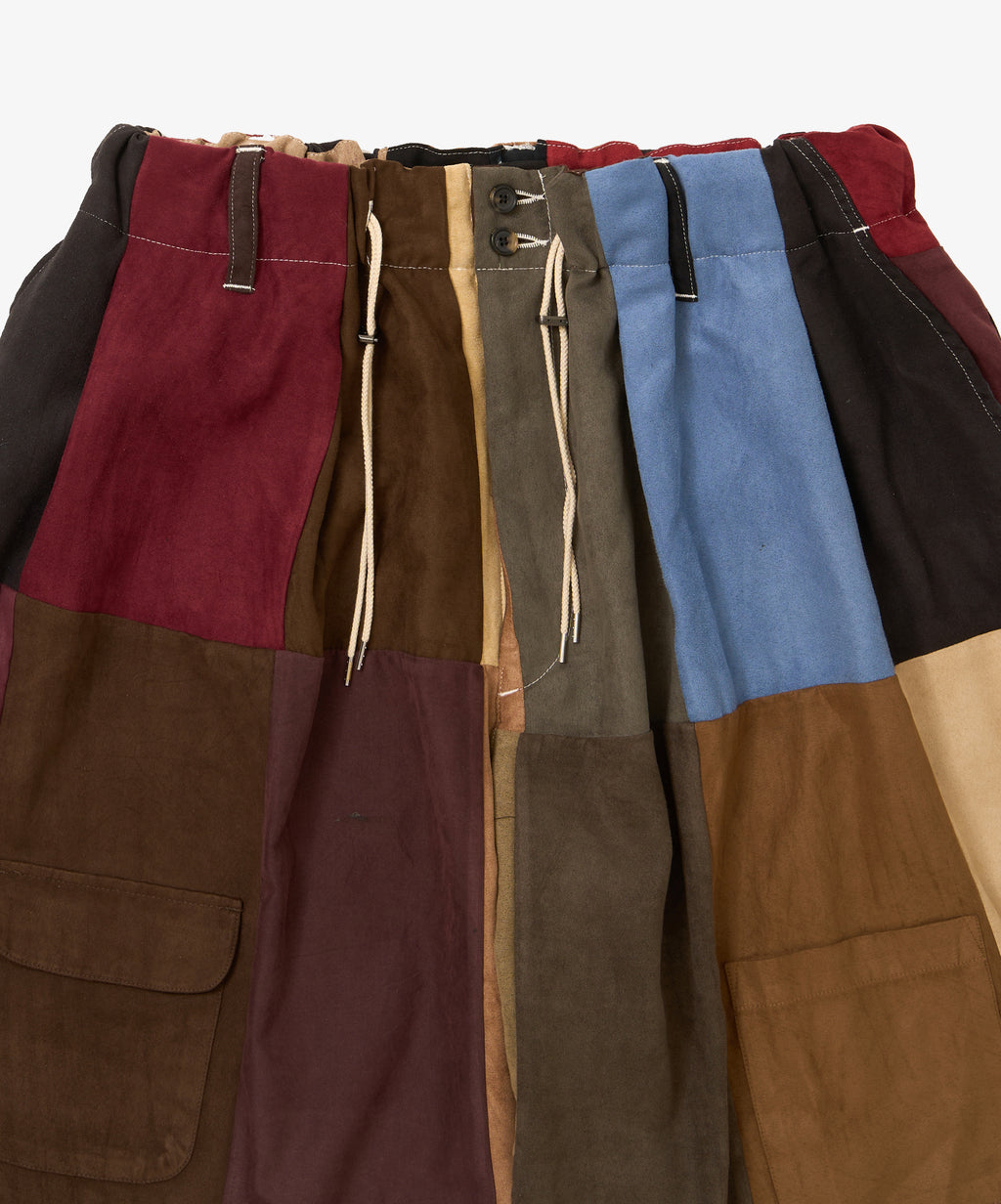 circular shorts faux suede ten