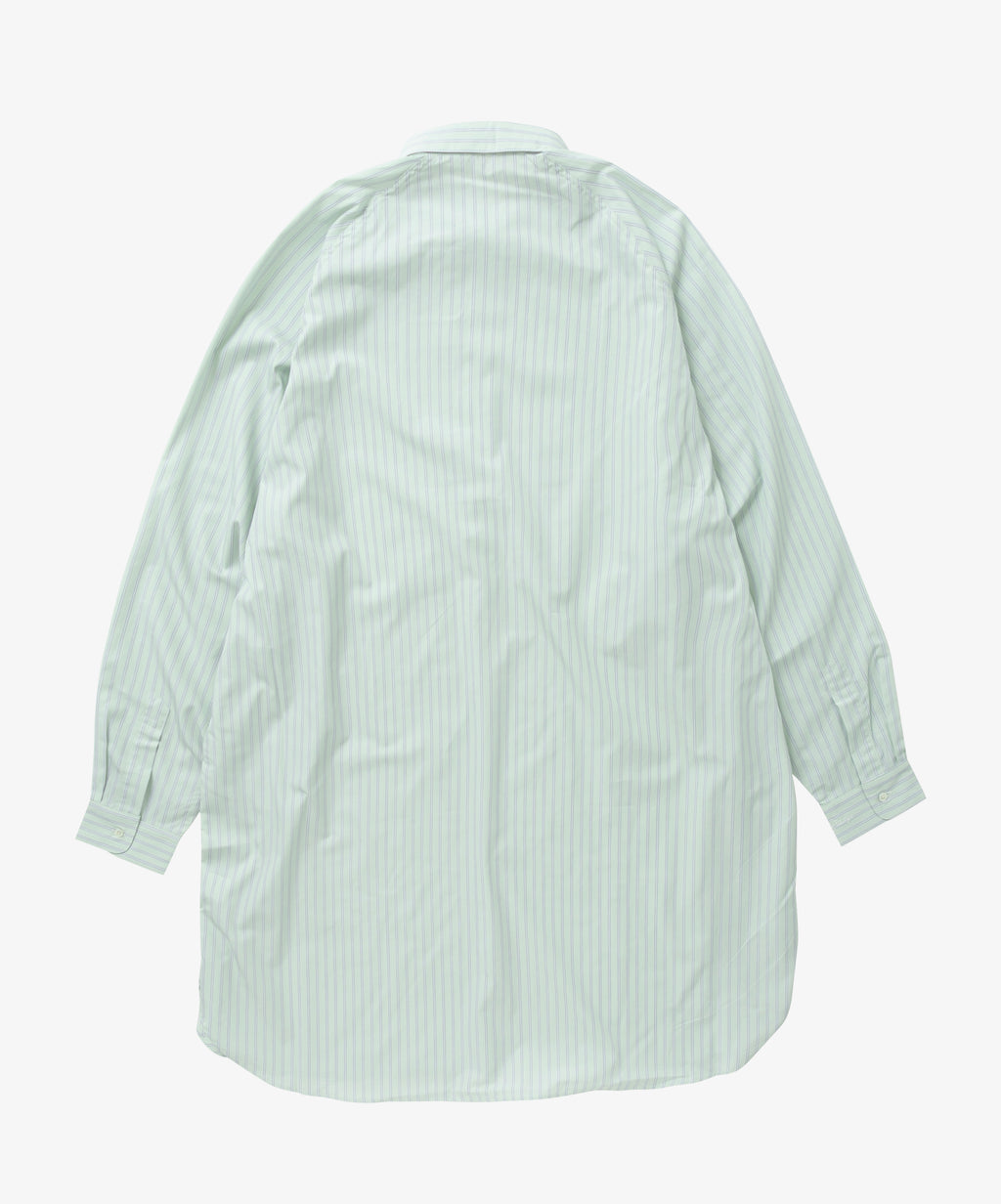 popover shirt long supima cotton green stripe
