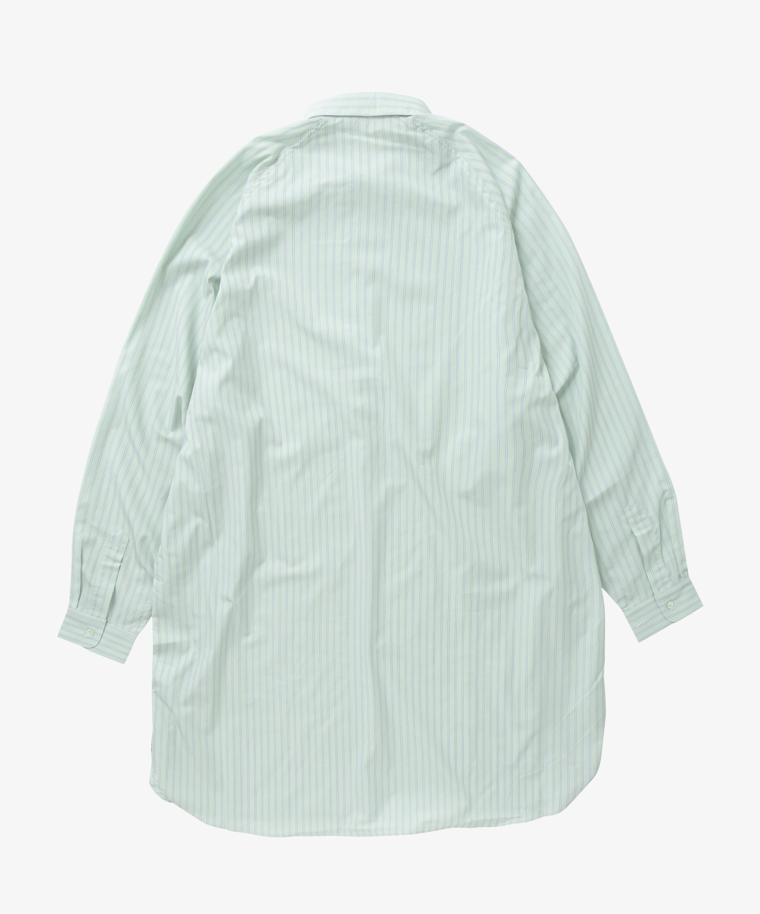 popover shirt long supima cotton green stripe