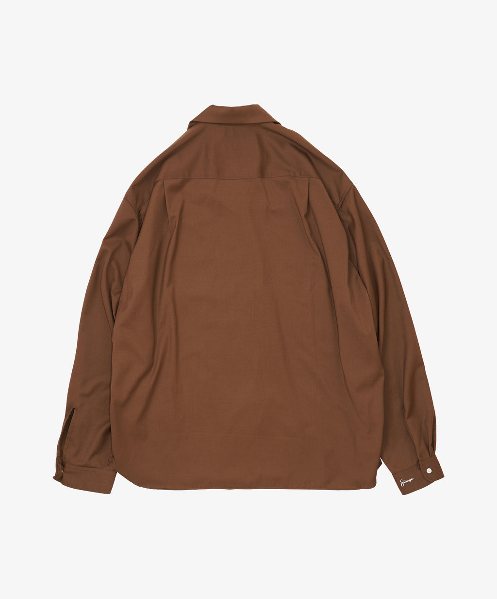 re-engineered overshirt brown twill