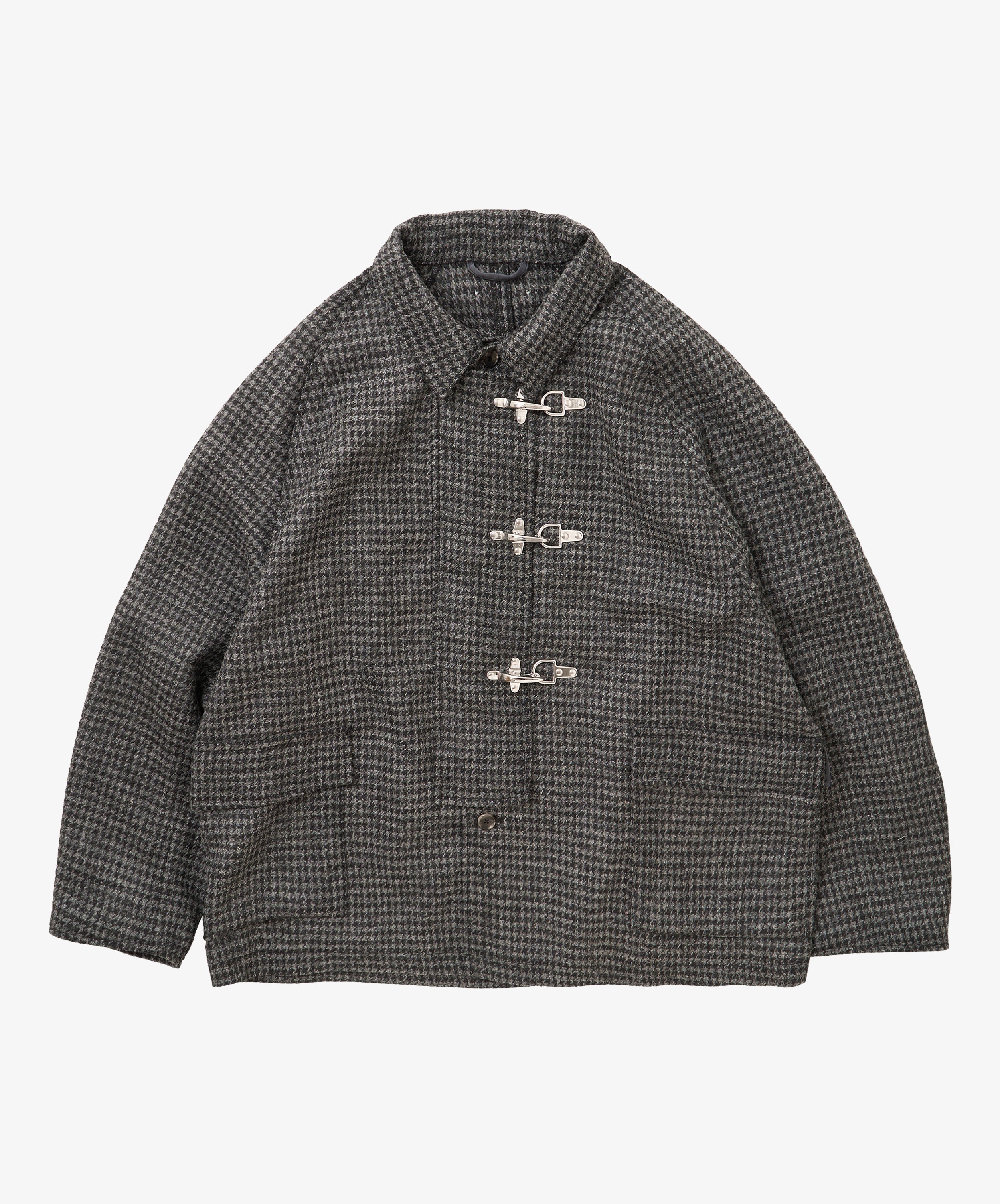 fireman coat houndstooth black harris tweed - default