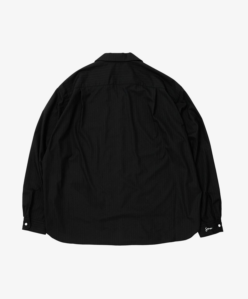 re-engineered overshirt black stripe