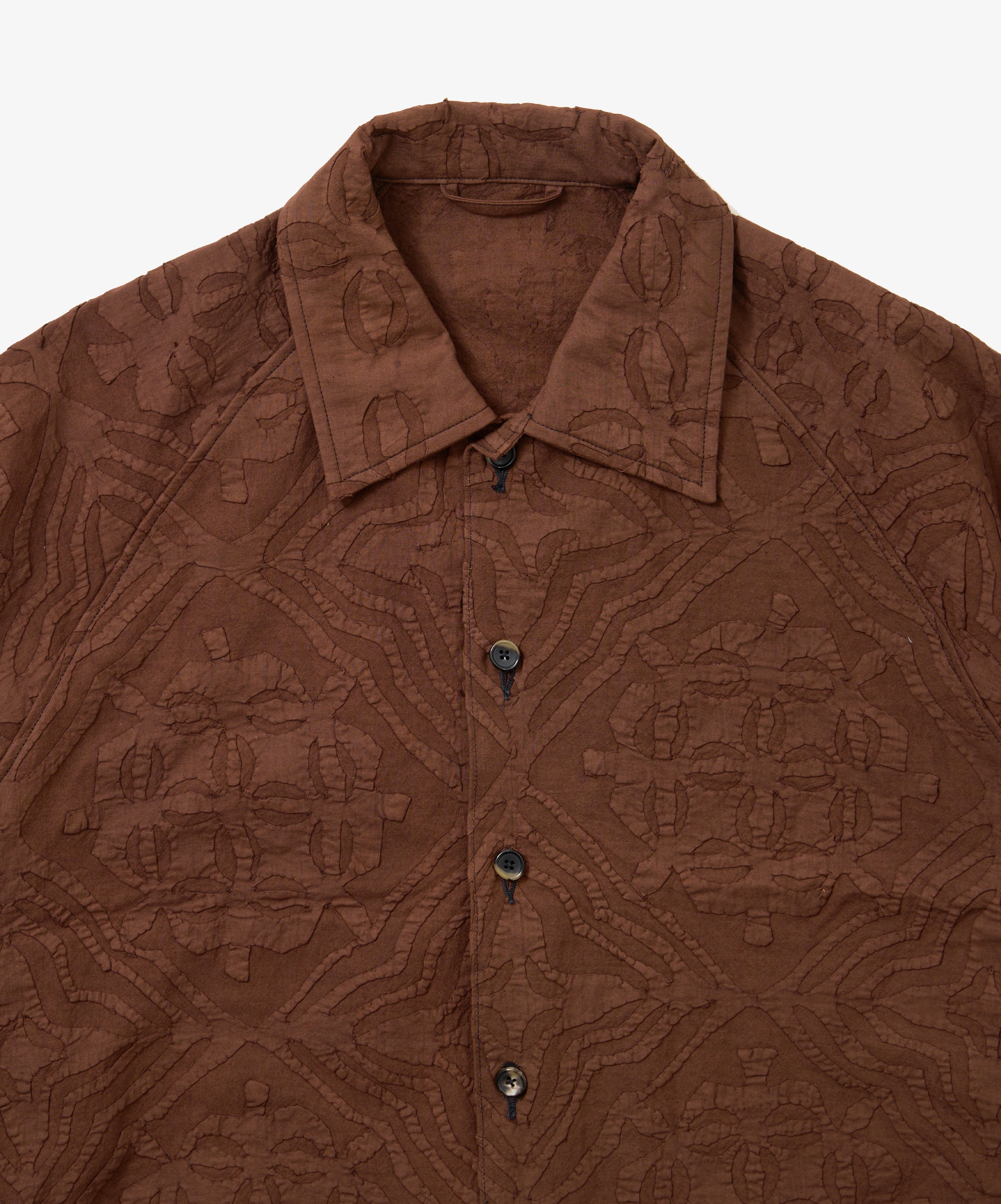overshirt antique patchwork brown