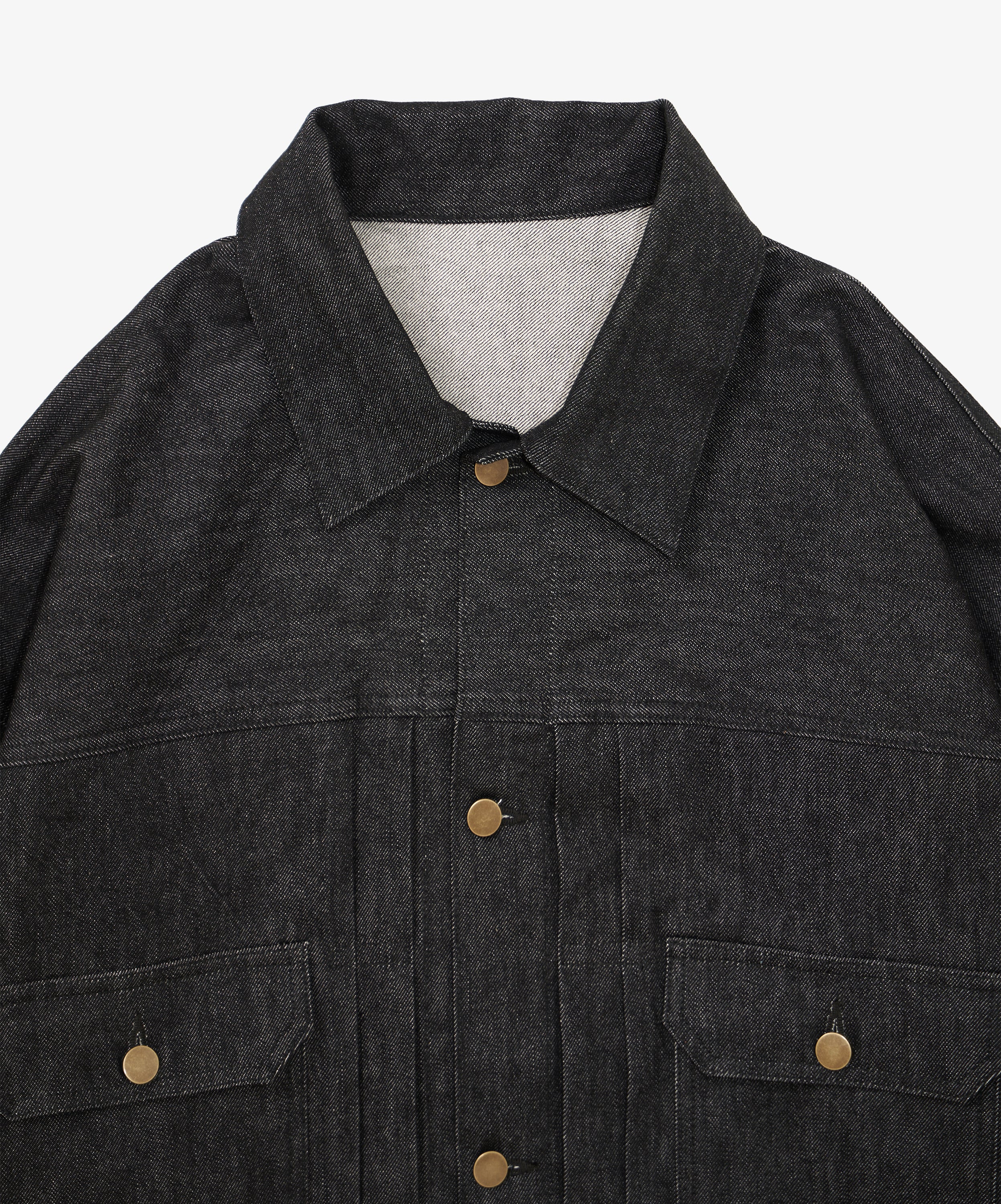 trucker jacket black denim one wash