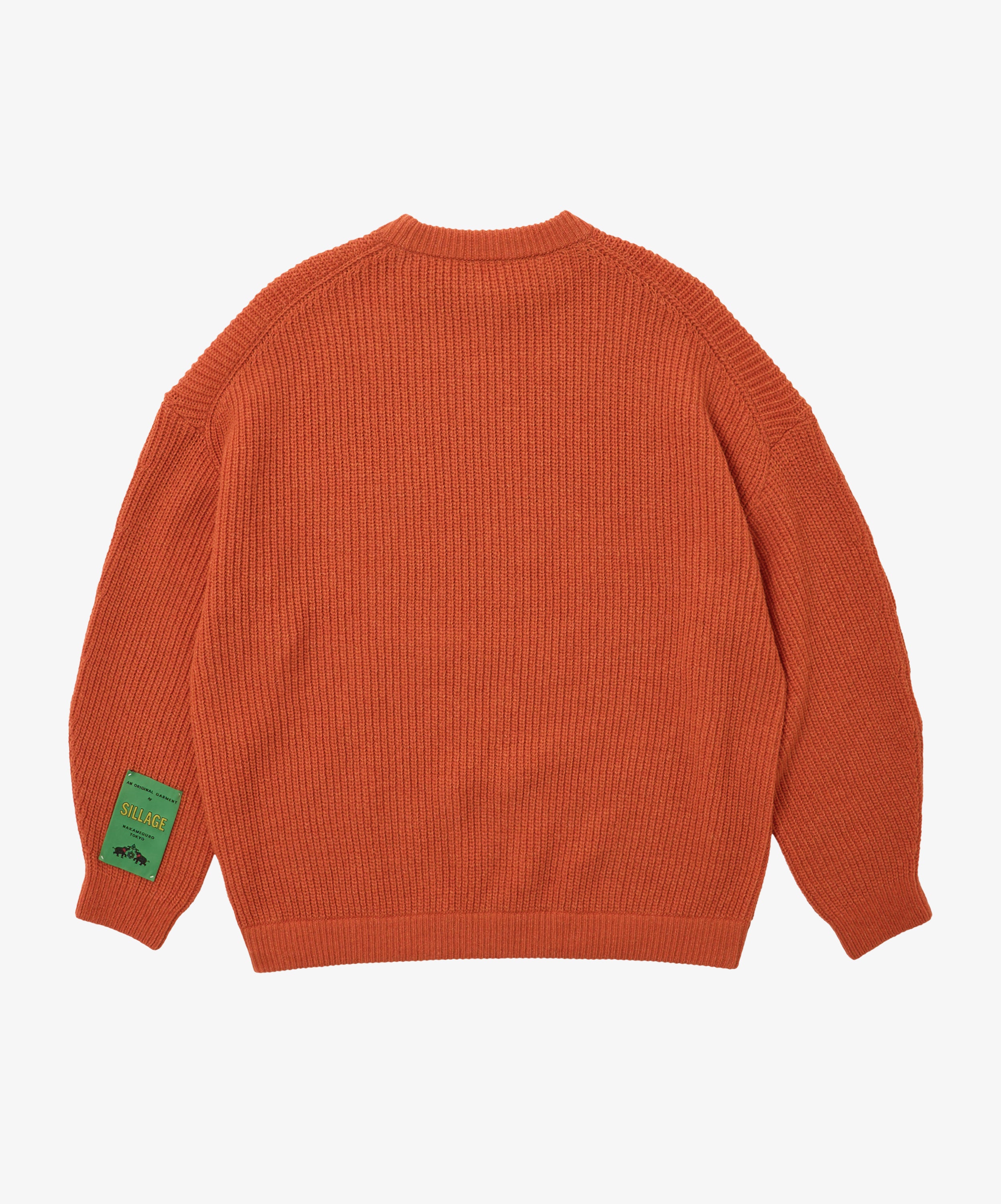 super fine wool ribbed crew orange