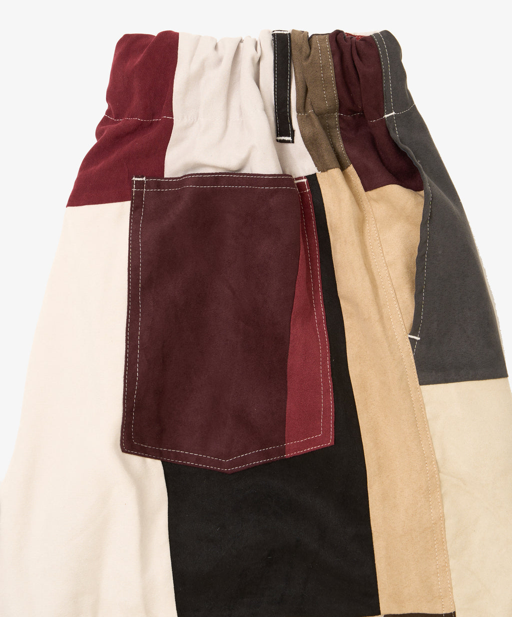 circular shorts faux suede seven