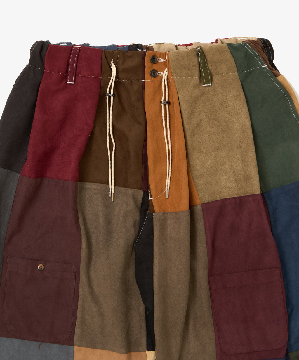 circular shorts faux suede one