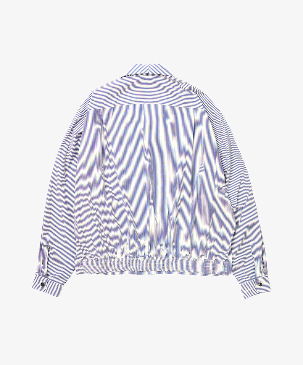 rib blouson high count navy stripe