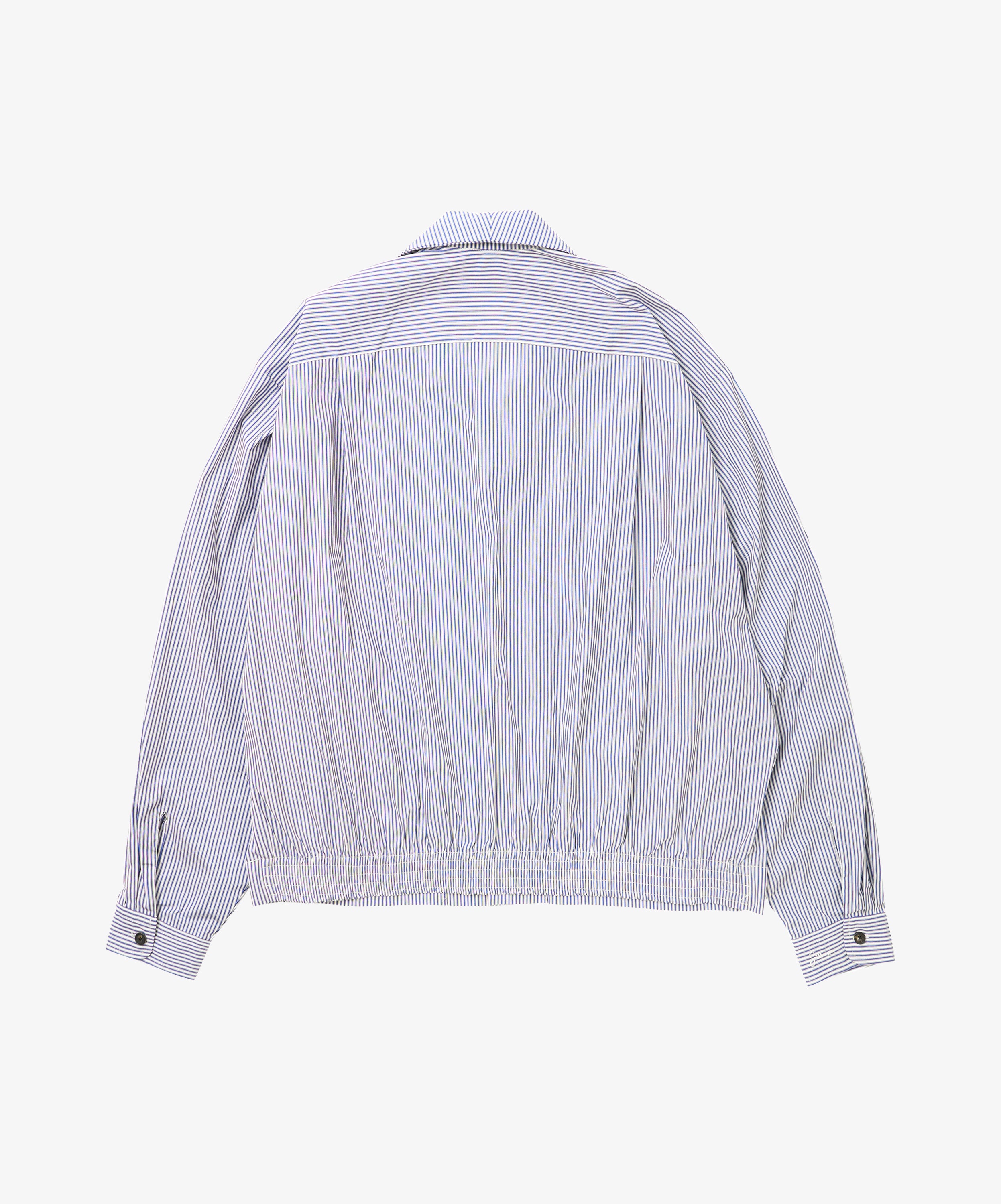 rib blouson high count navy stripe