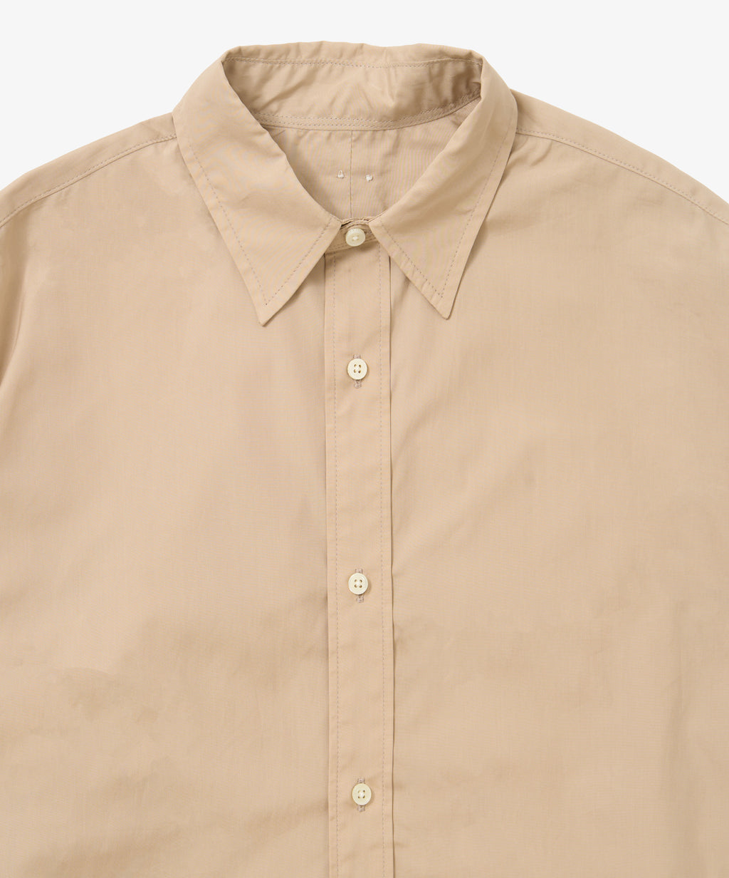 wide shirt with pocket thomas mason beige short sleeve