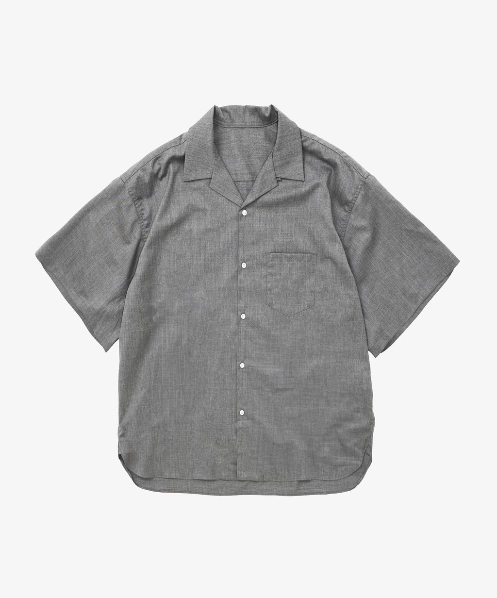 re-engineered overshirt short sleeve grey twill - default