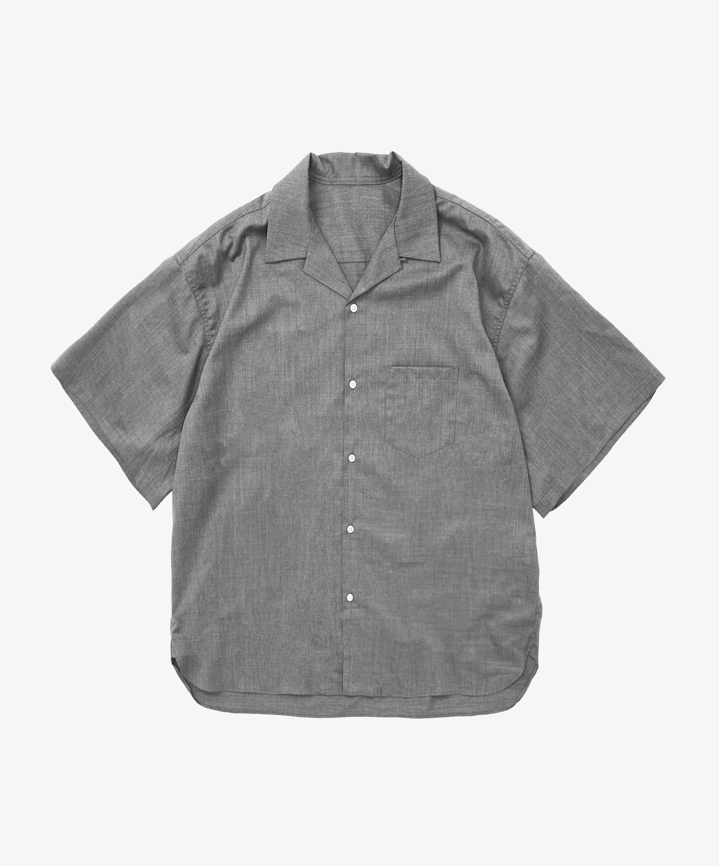 re-engineered overshirt short sleeve grey twill - default