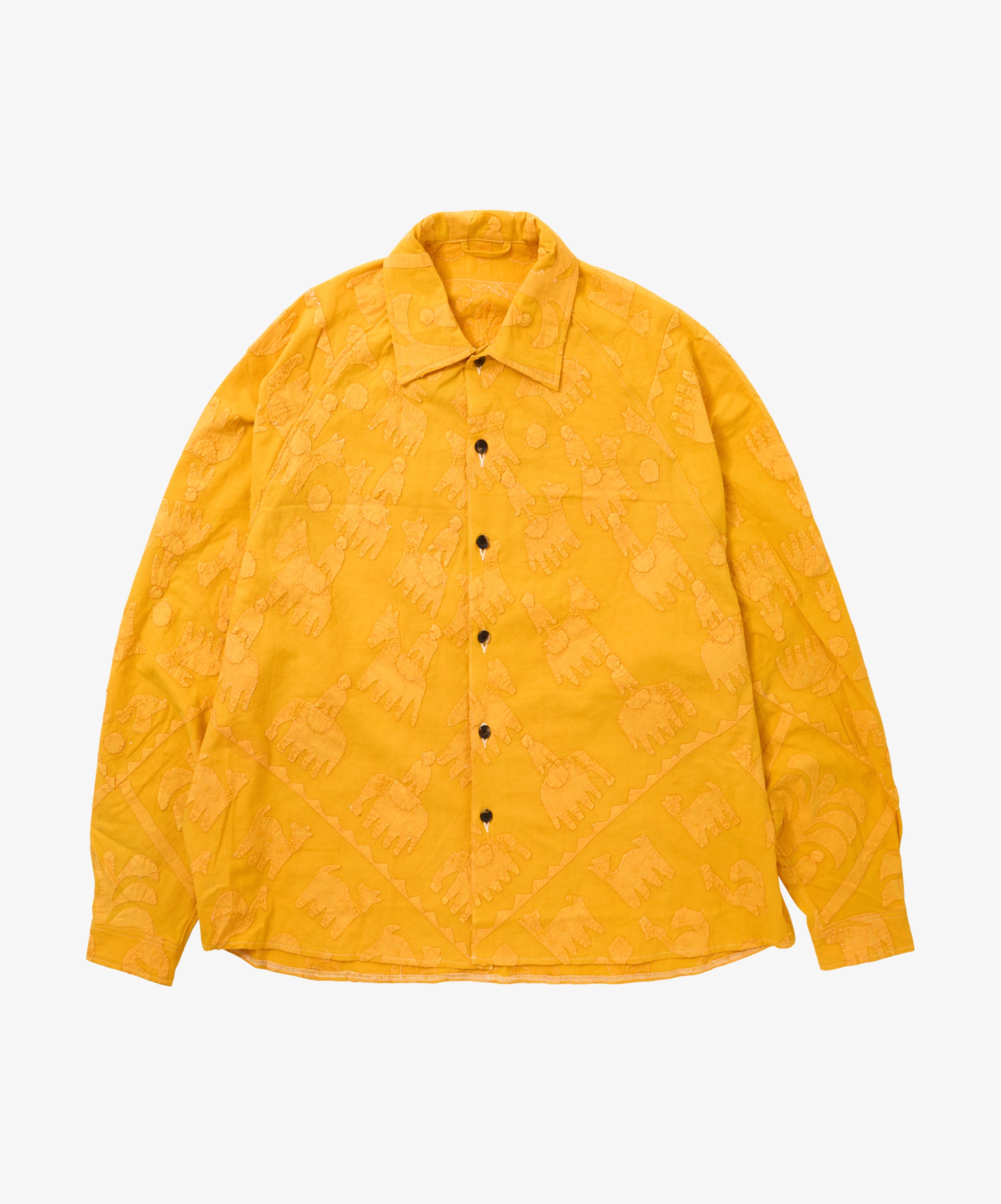 overshirt antique patchwork yellow - default