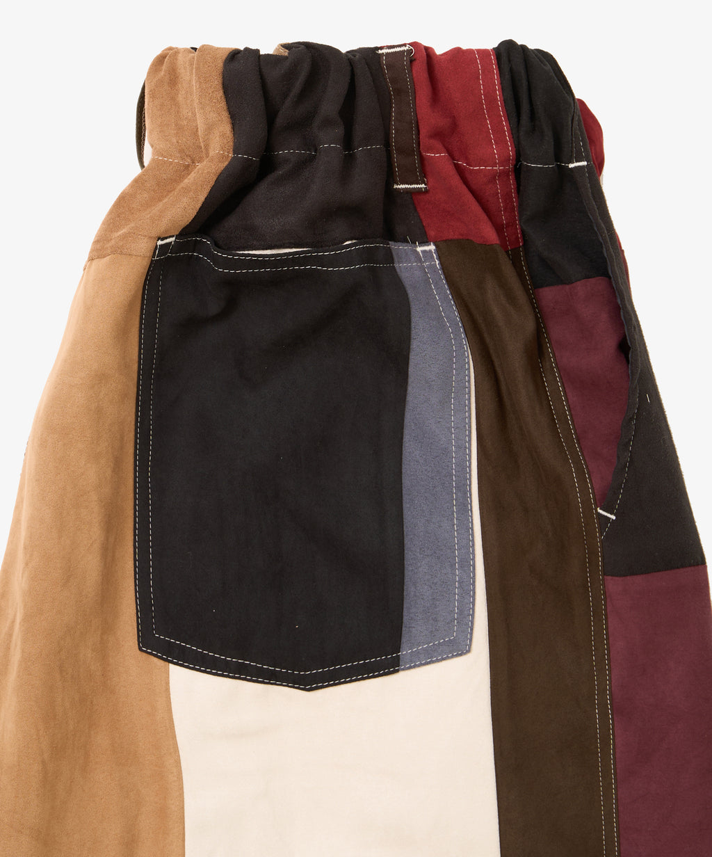circular shorts faux suede ten